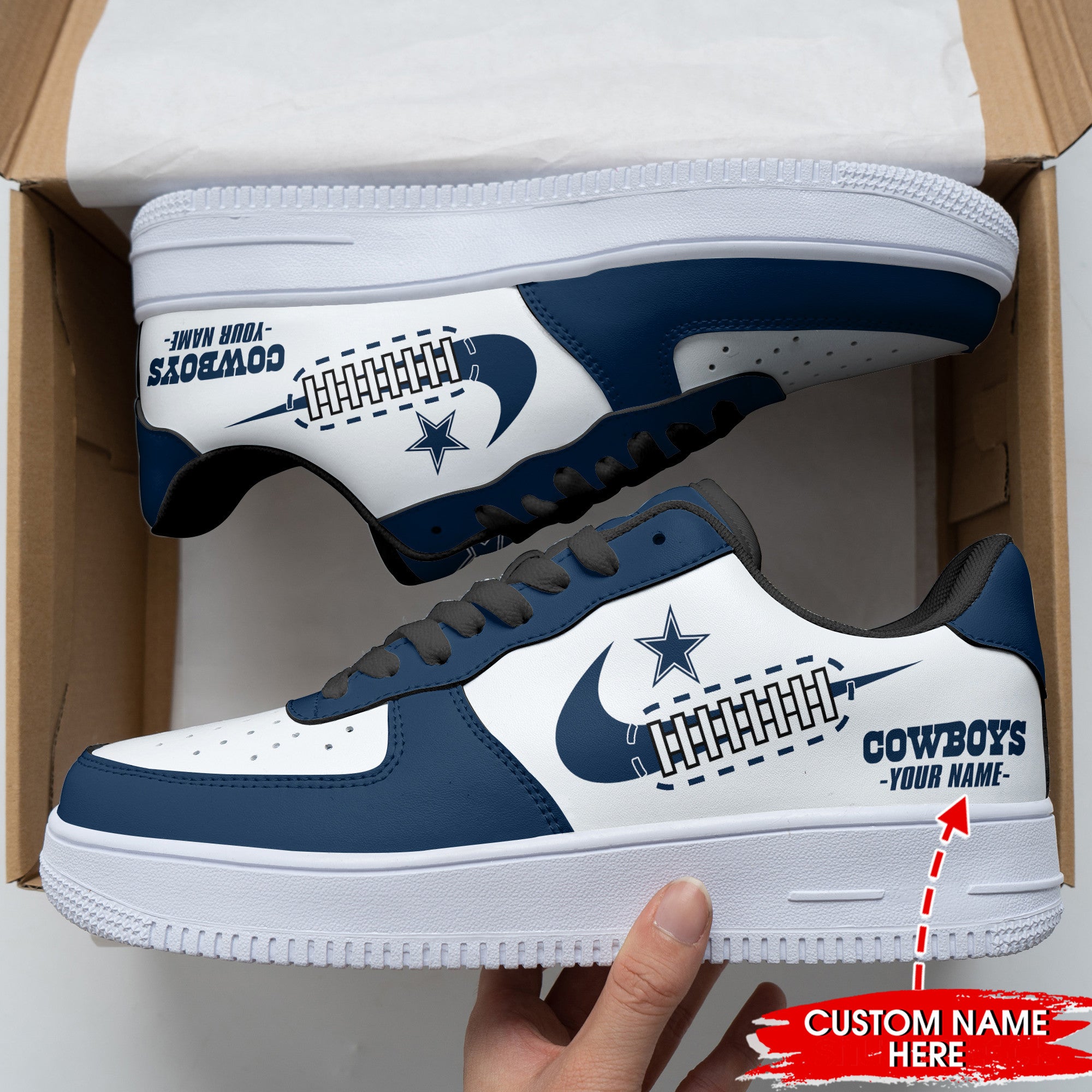 Ideafootwear Dallas Cowboys NFL Air Low-Top Sneakers Shoes For Men And Women