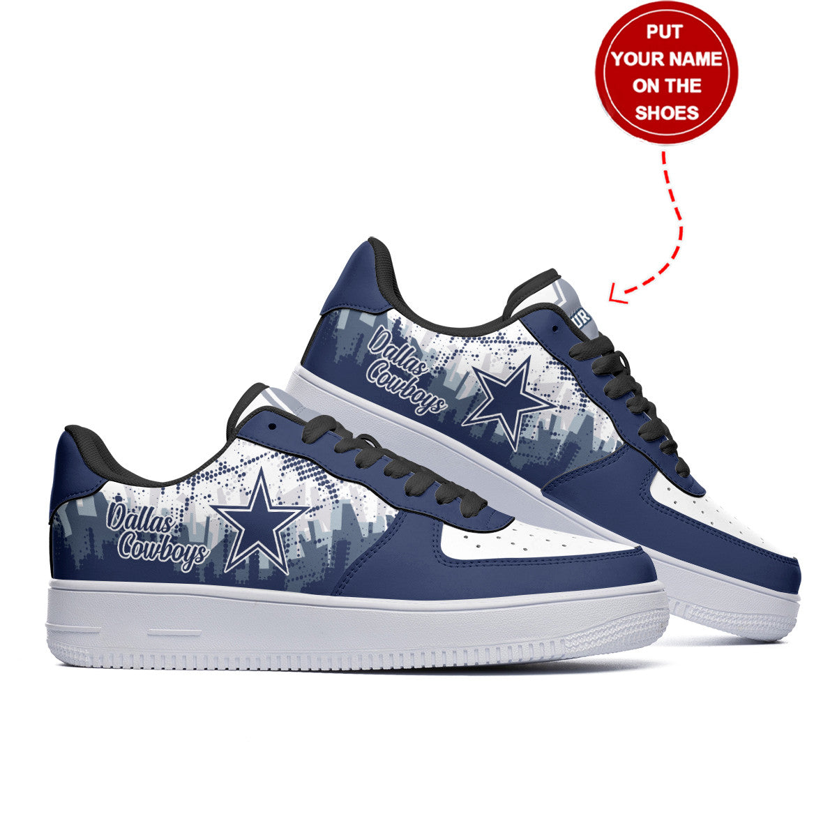 Ideafootwear Dallas Cowboys NFL Air Low-Top Sneakers Shoes For Men And Women