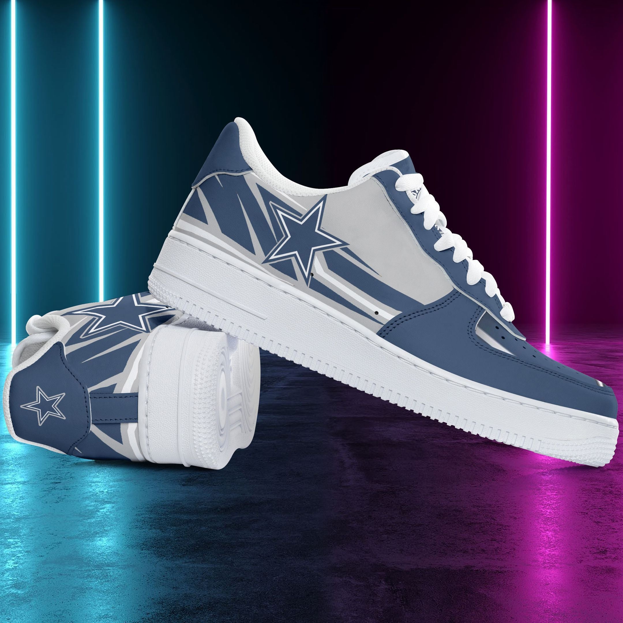 Ideafootwear Dallas Cowboys NFL Air Low-Top Sneakers Shoes For Men And Women