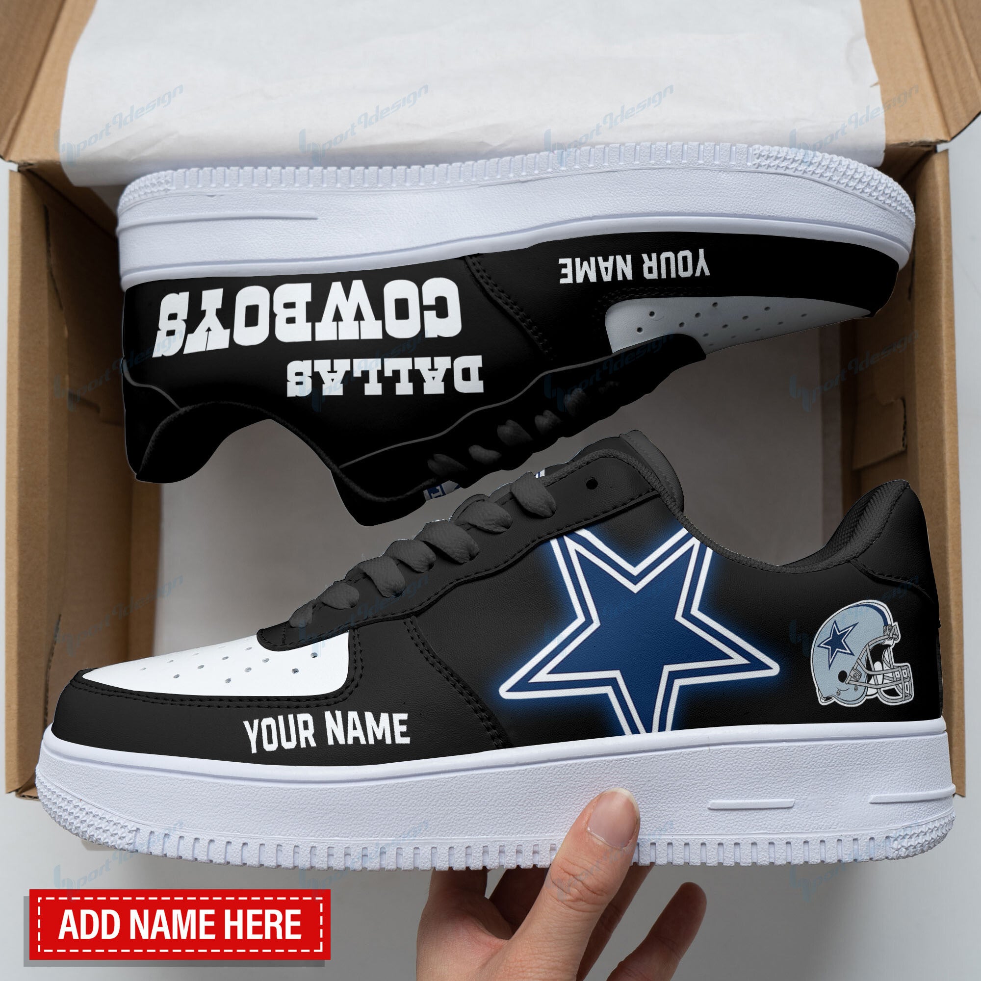 Ideafootwear Dallas Cowboys NFL Air Low-Top Sneakers Shoes For Men And Women