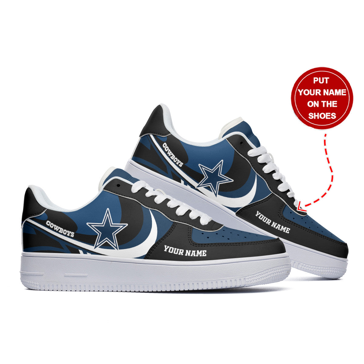 Ideafootwear Dallas Cowboys NFL Air Low-Top Sneakers Shoes For Men And Women