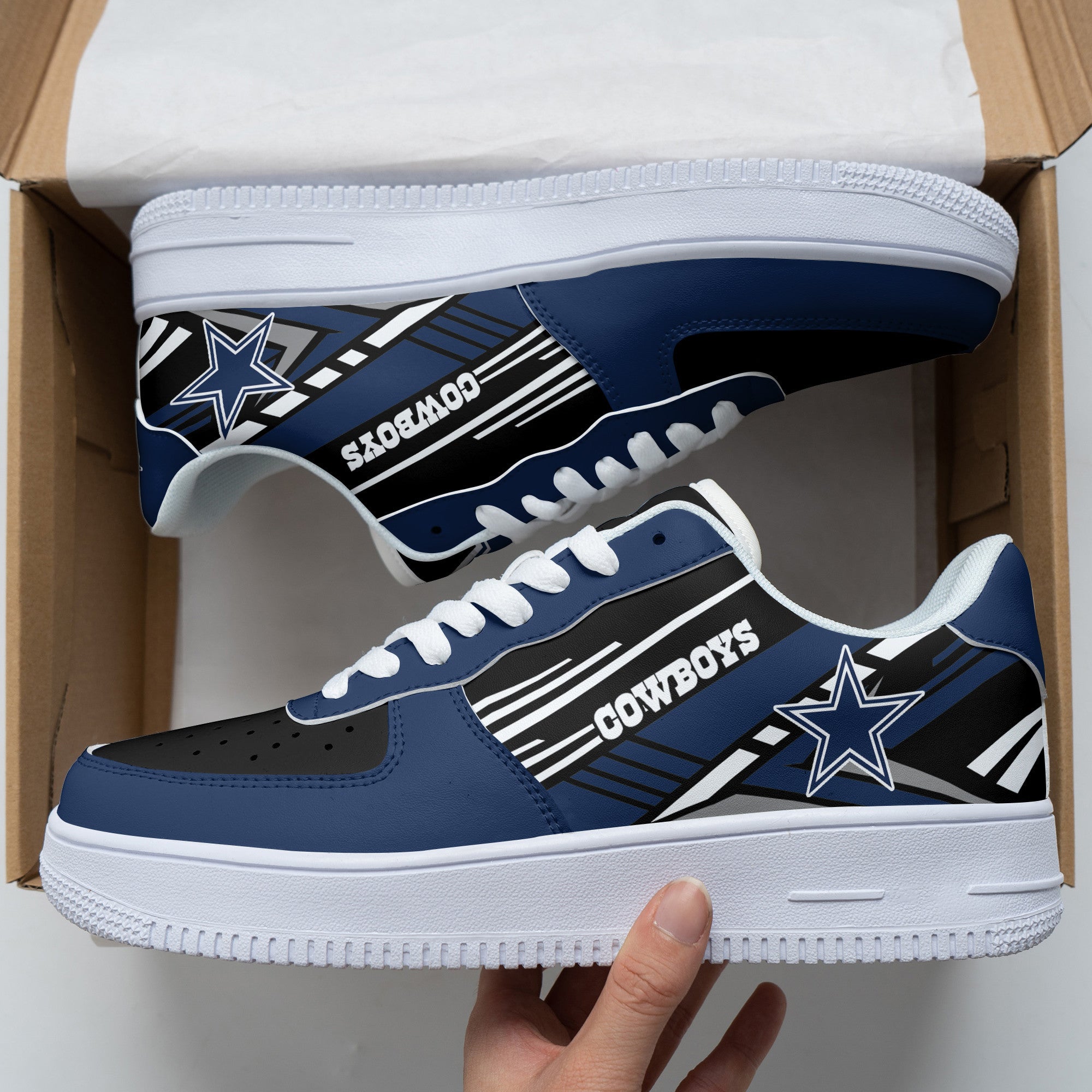 Ideafootwear Dallas Cowboys NFL Air Low-Top Sneakers Shoes For Men And Women