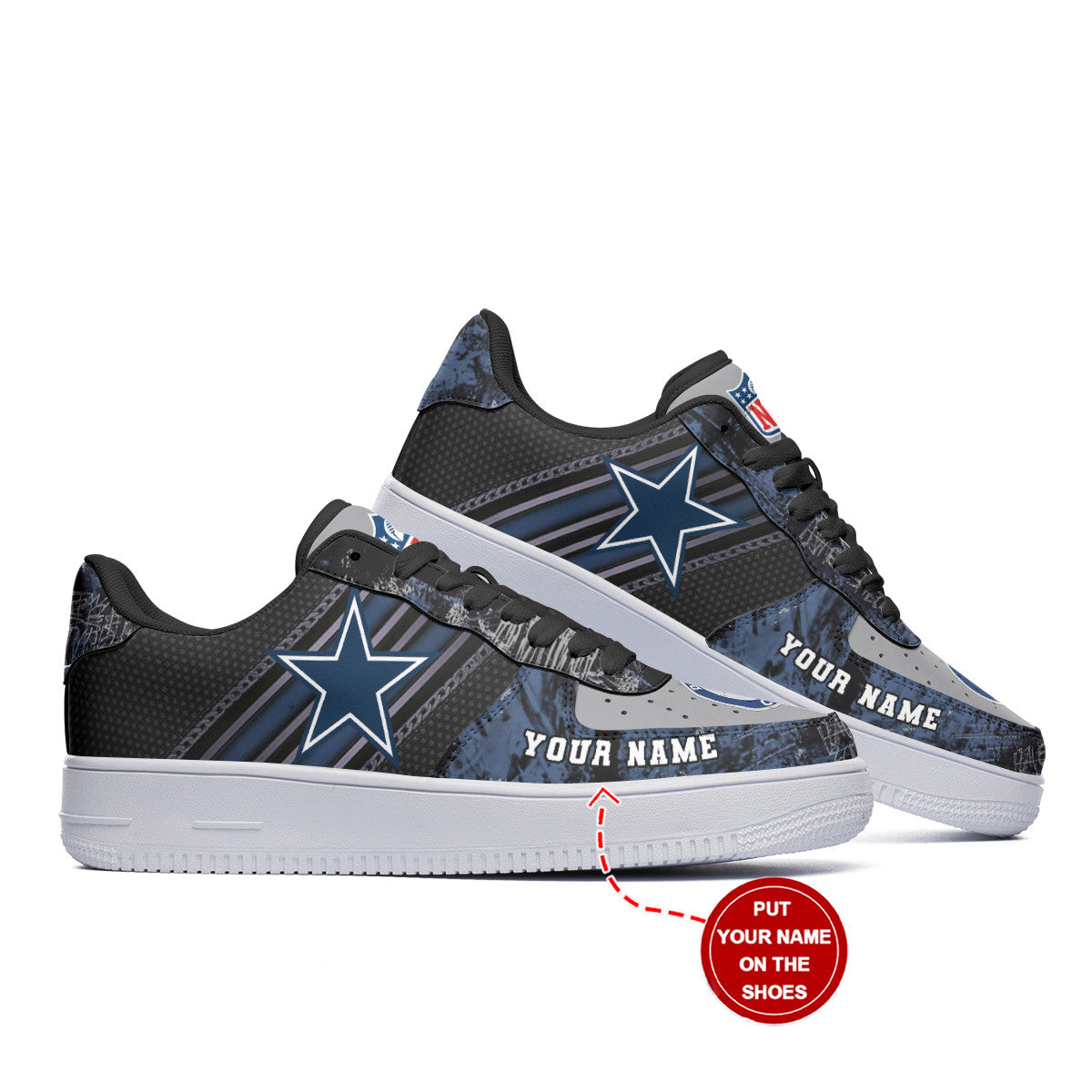 Ideafootwear Dallas Cowboys NFL Air Low-Top Sneakers Shoes For Men And Women