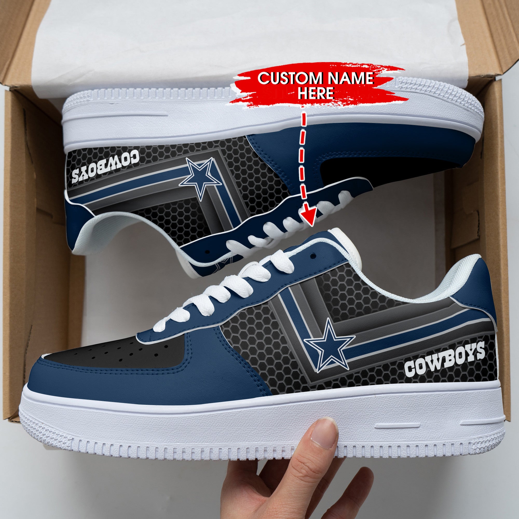 Ideafootwear Dallas Cowboys NFL Air Low-Top Sneakers Shoes For Men And Women
