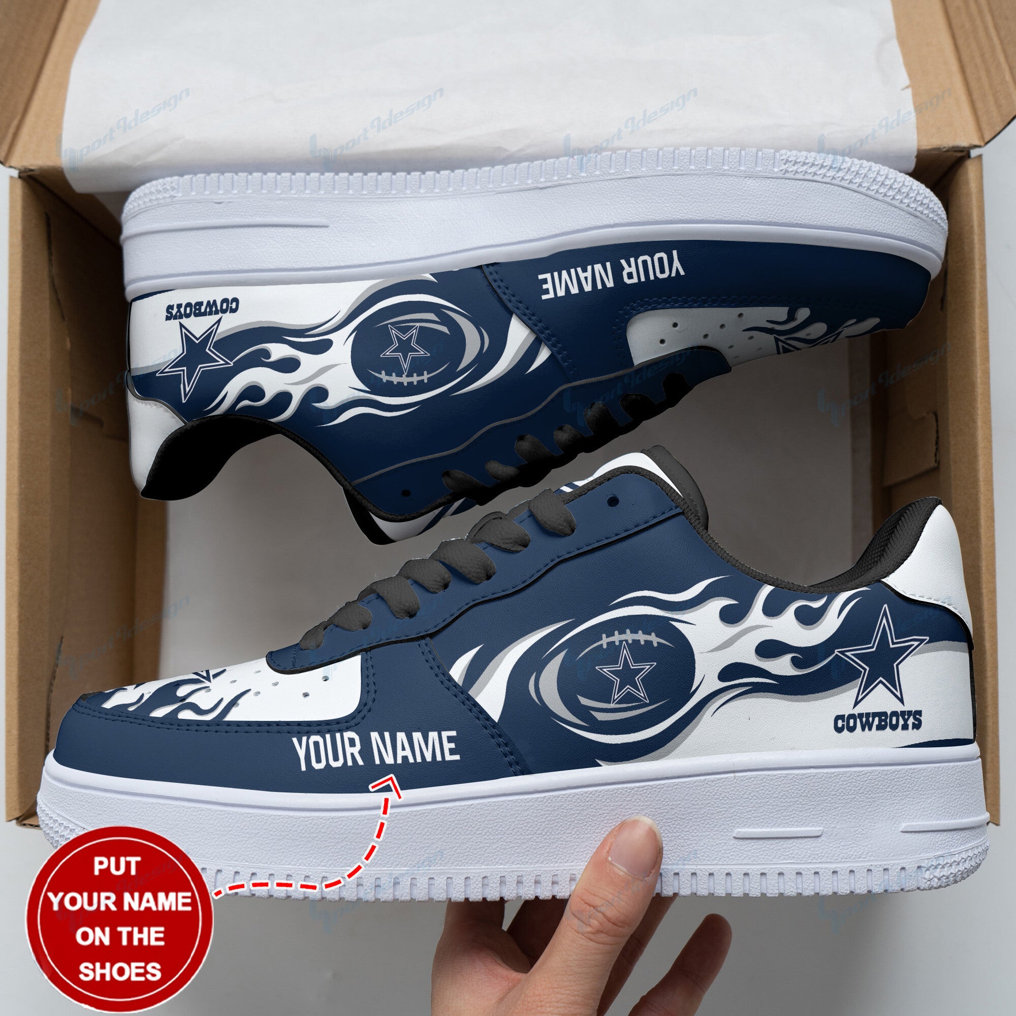 Ideafootwear Dallas Cowboys NFL Air Low-Top Sneakers Shoes For Men And Women