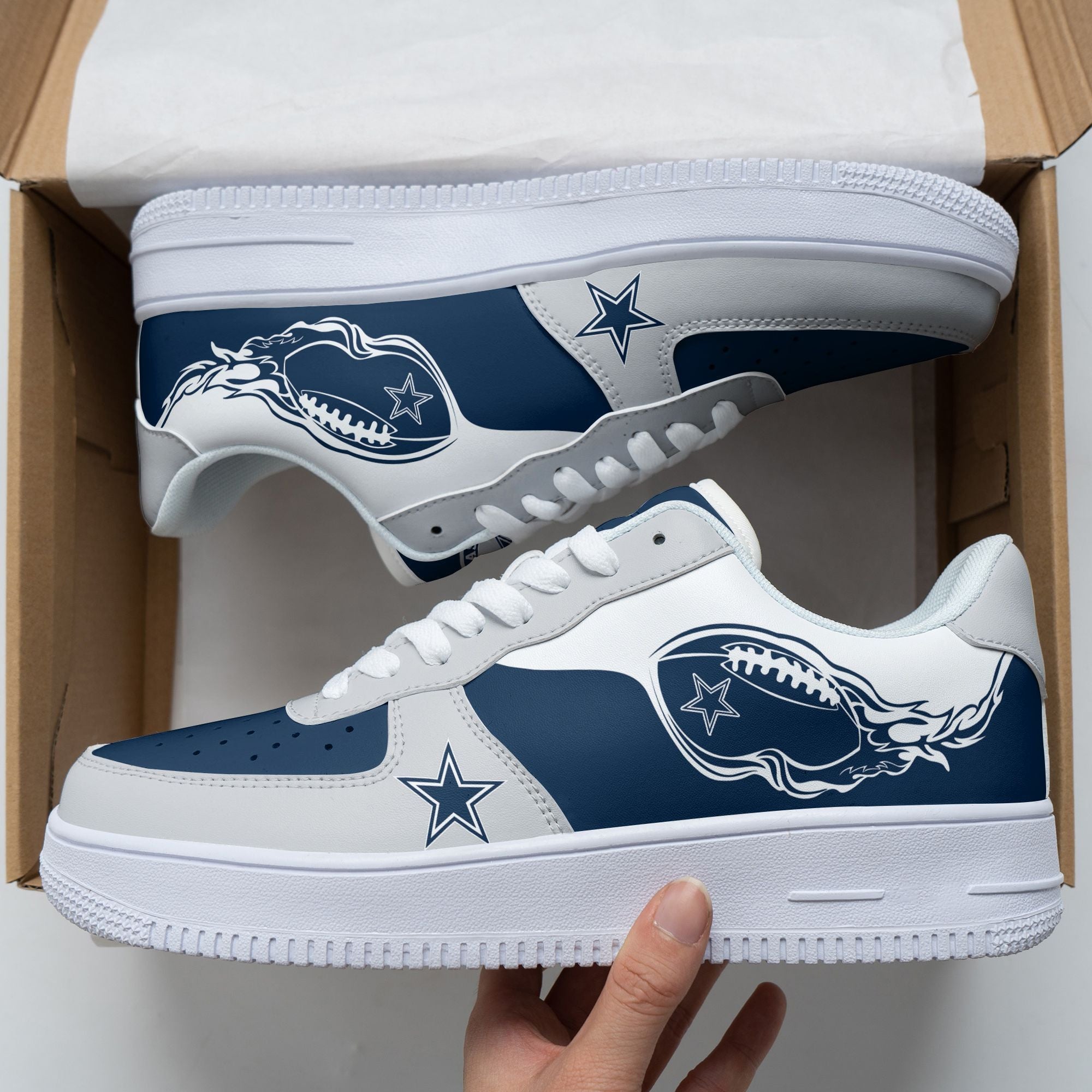 Ideafootwear Dallas Cowboys NFL Air Low-Top Sneakers Shoes For Men And Women