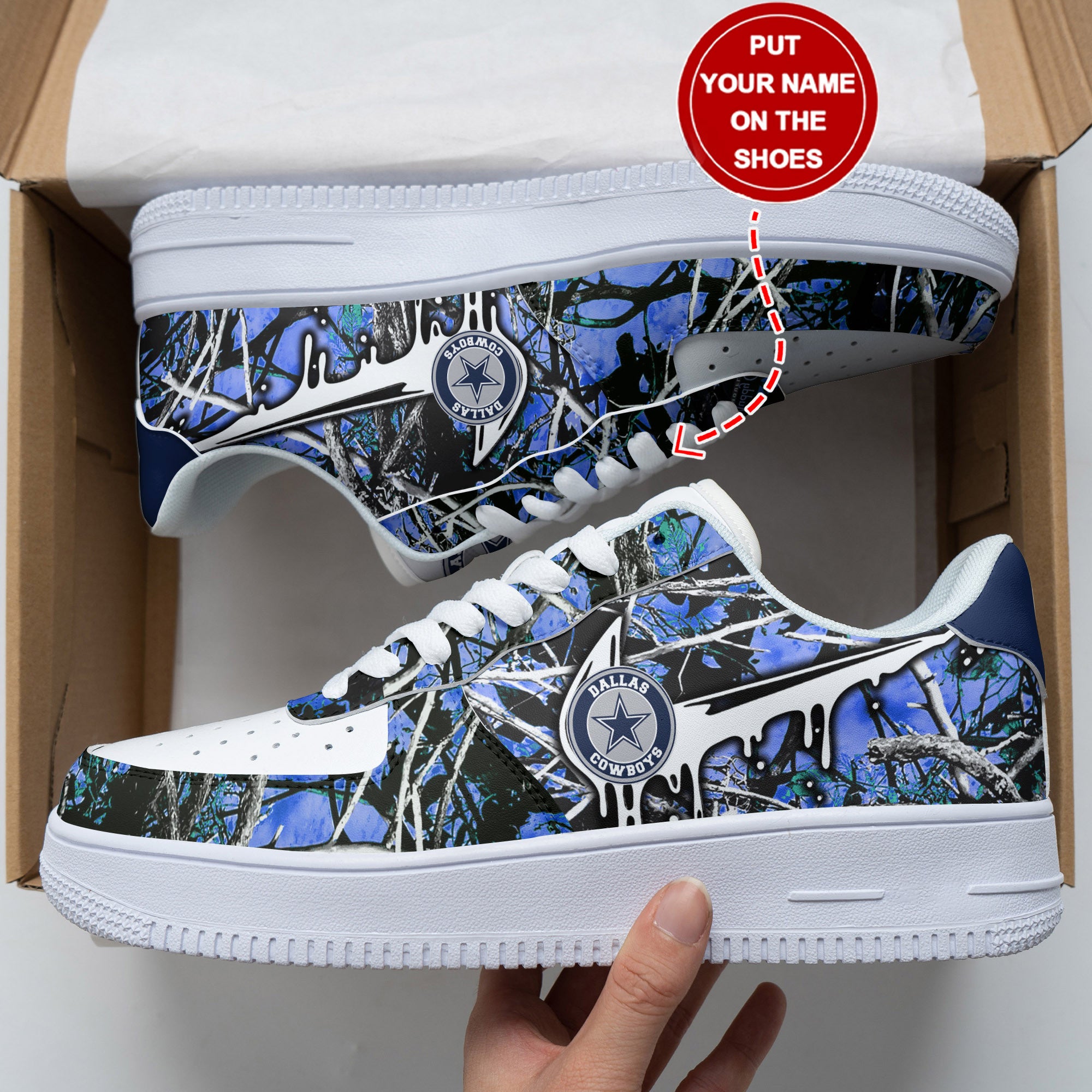 Ideafootwear Dallas Cowboys NFL Air Low-Top Sneakers Shoes For Men And Women