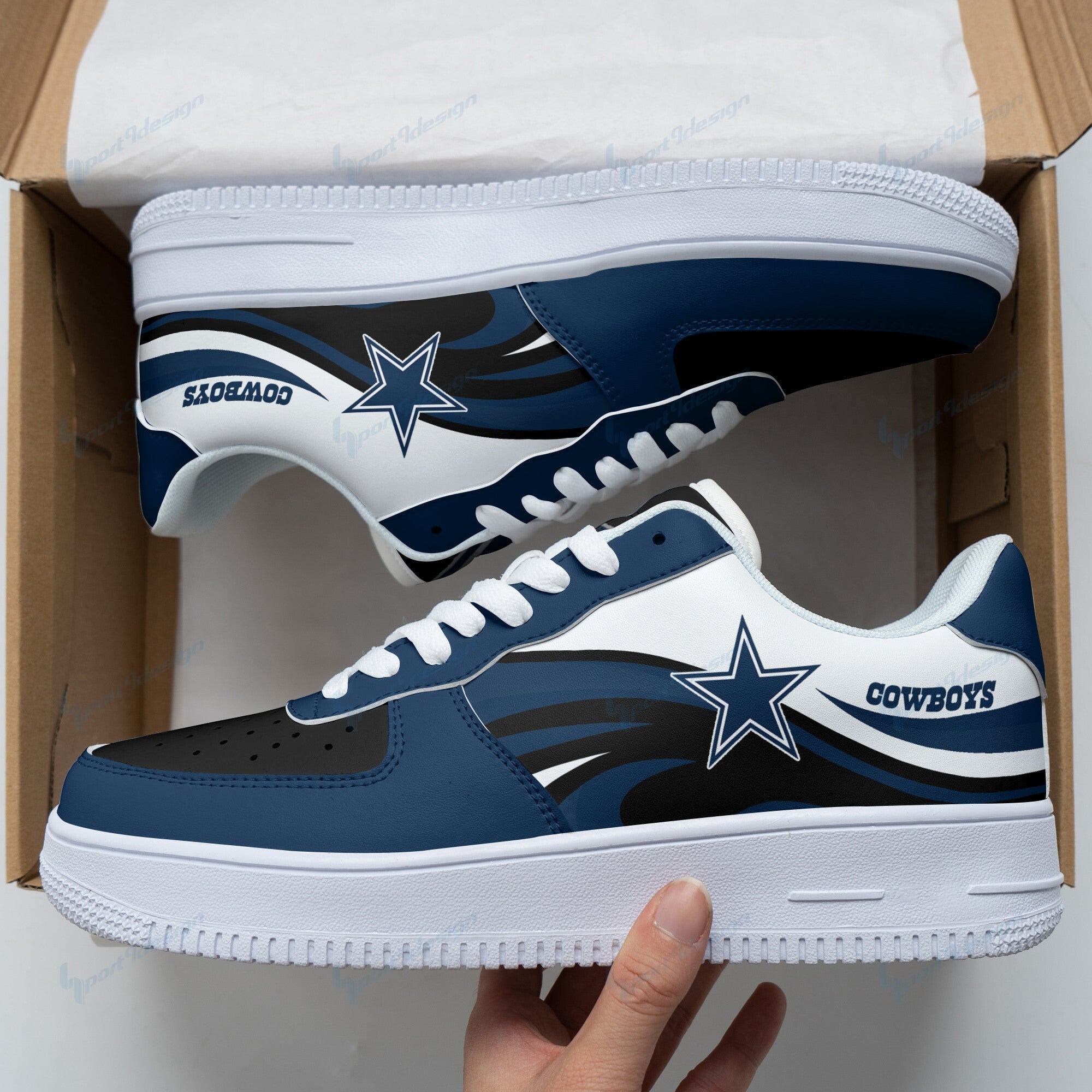 Ideafootwear Dallas Cowboys NFL Air Low-Top Sneakers Shoes For Men And Women