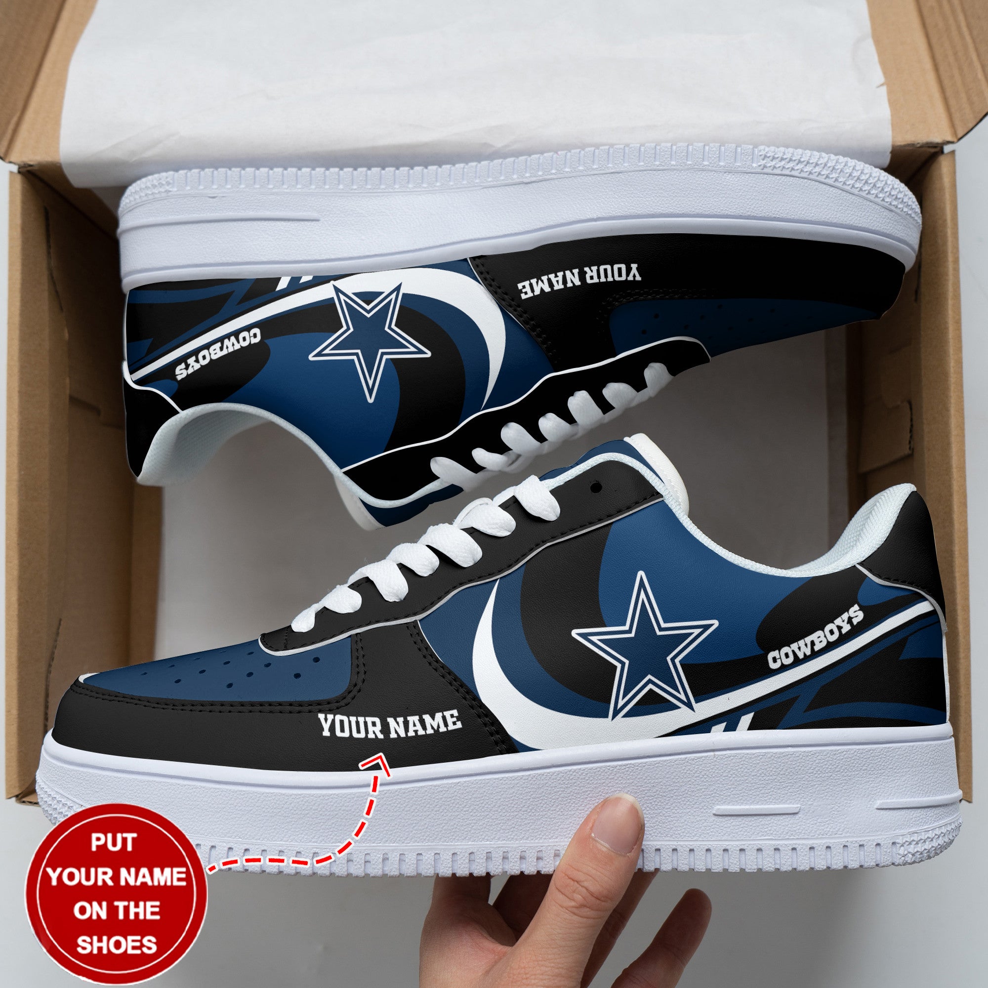 Ideafootwear Dallas Cowboys NFL Air Low-Top Sneakers Shoes For Men And Women