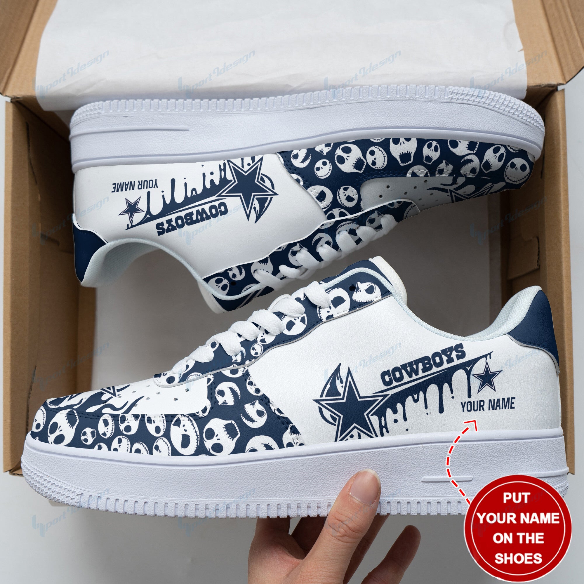 Ideafootwear Dallas Cowboys NFL Air Low-Top Sneakers Shoes For Men And Women