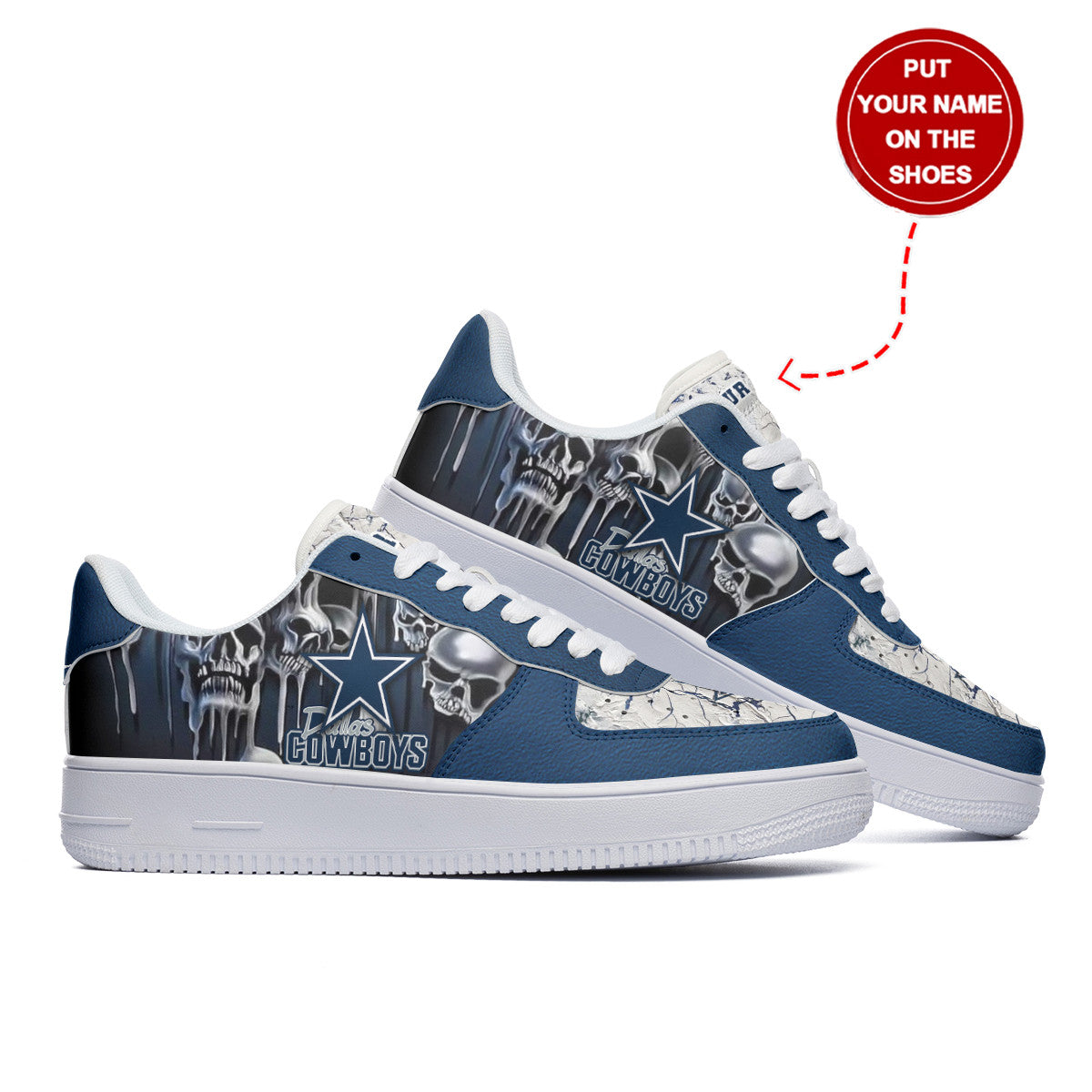Ideafootwear Dallas Cowboys NFL Air Low-Top Sneakers Shoes For Men And Women