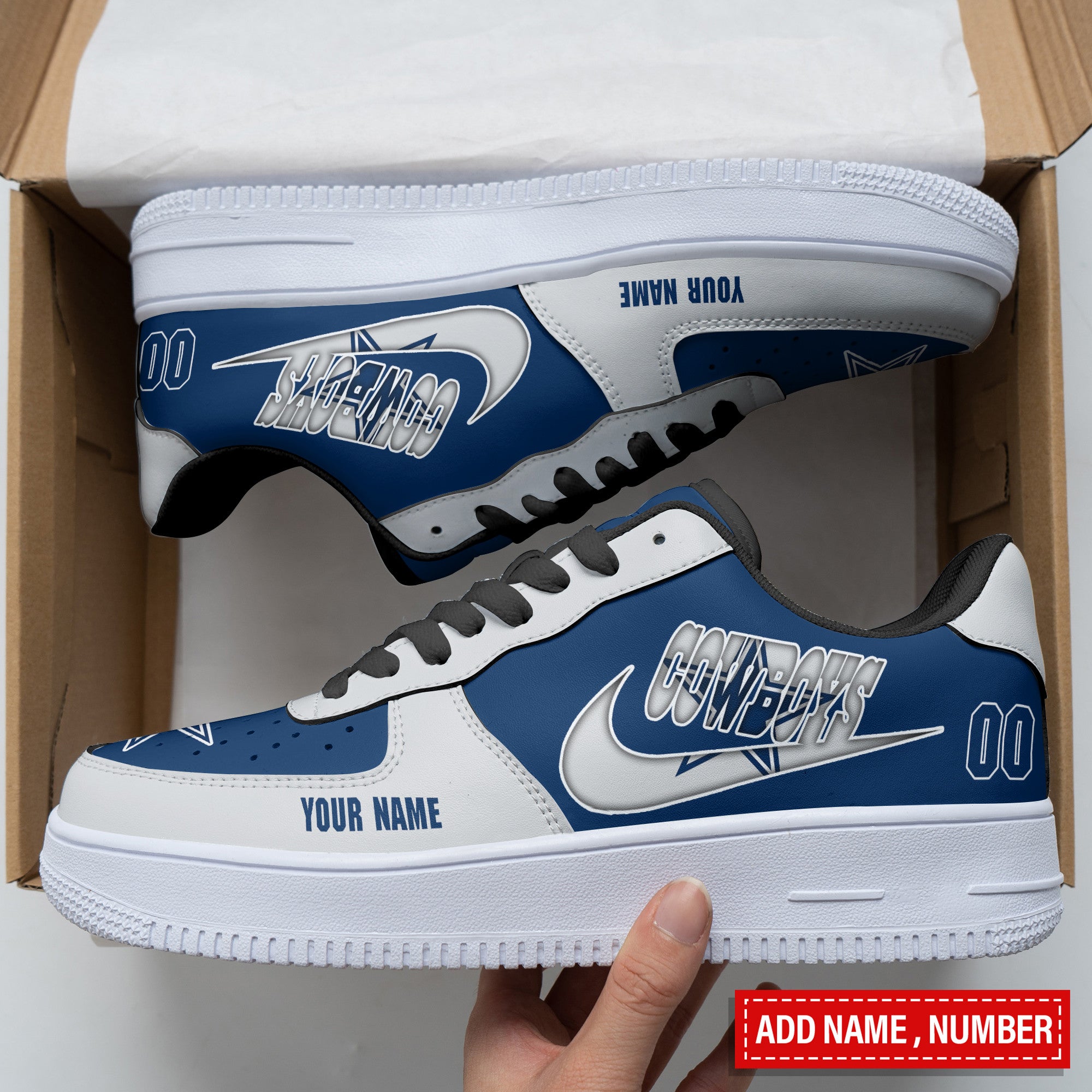 Ideafootwear Dallas Cowboys NFL Air Low-Top Sneakers Shoes For Men And Women