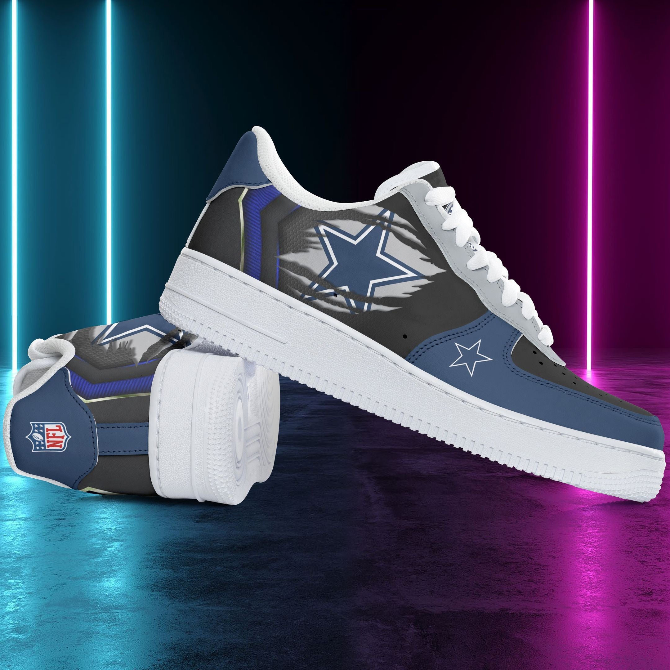 Ideafootwear Dallas Cowboys NFL Air Low-Top Sneakers Shoes For Men And Women
