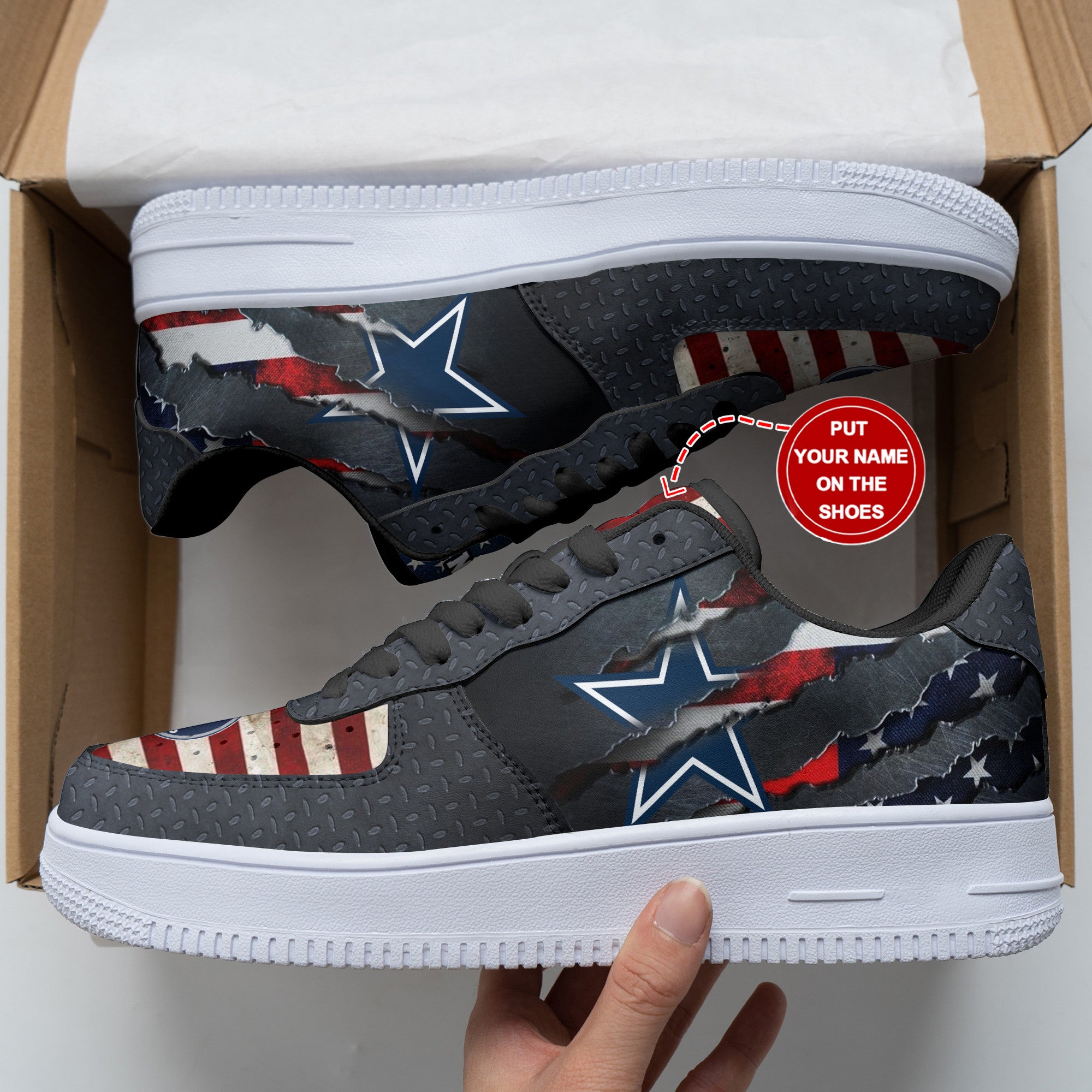 Ideafootwear Dallas Cowboys NFL Air Low-Top Sneakers Shoes For Men And Women