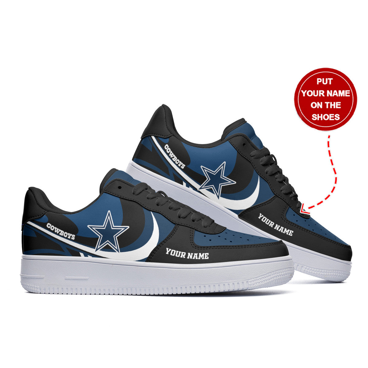 Ideafootwear Dallas Cowboys NFL Air Low-Top Sneakers Shoes For Men And Women