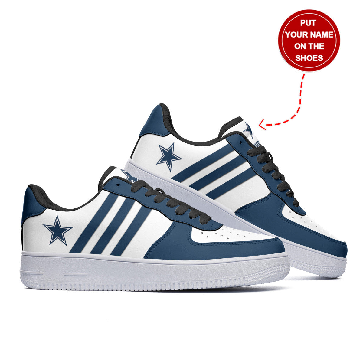 Ideafootwear Dallas Cowboys NFL Air Low-Top Sneakers Shoes For Men And Women