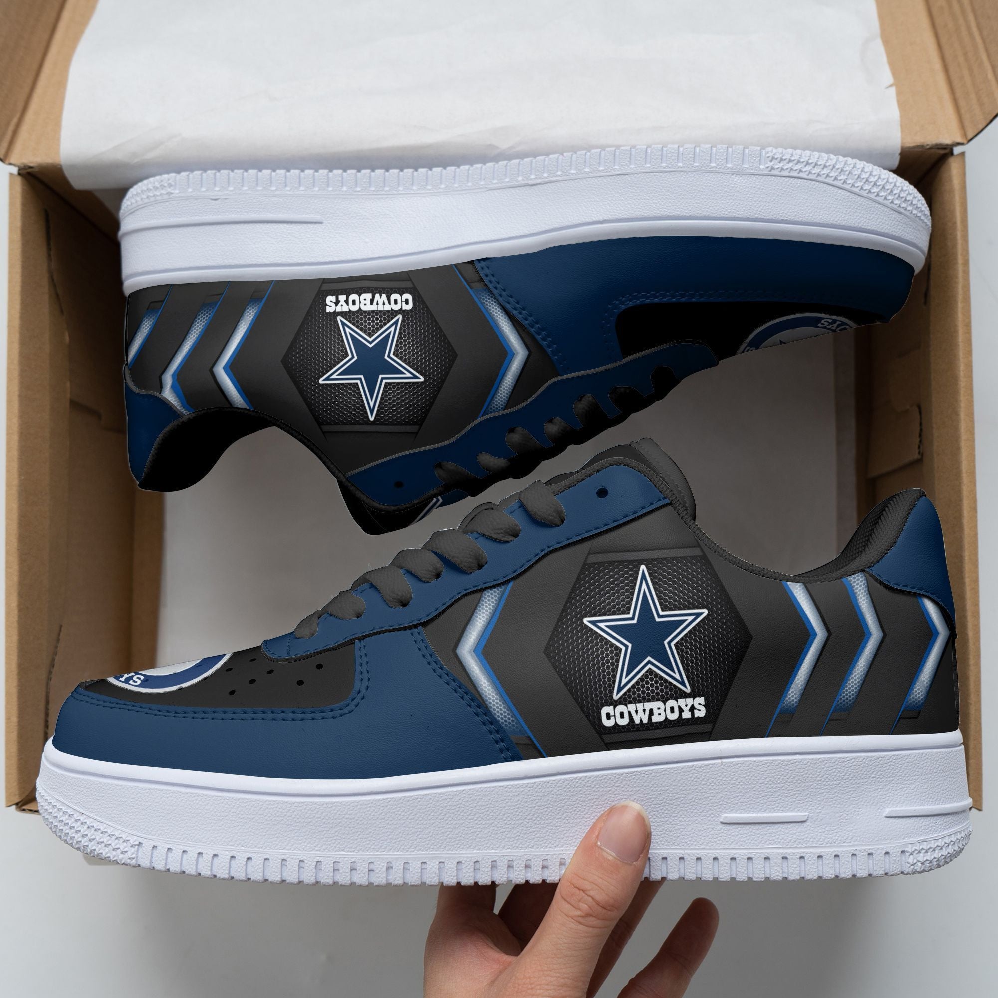 Ideafootwear Dallas Cowboys NFL Air Low-Top Sneakers Shoes For Men And Women