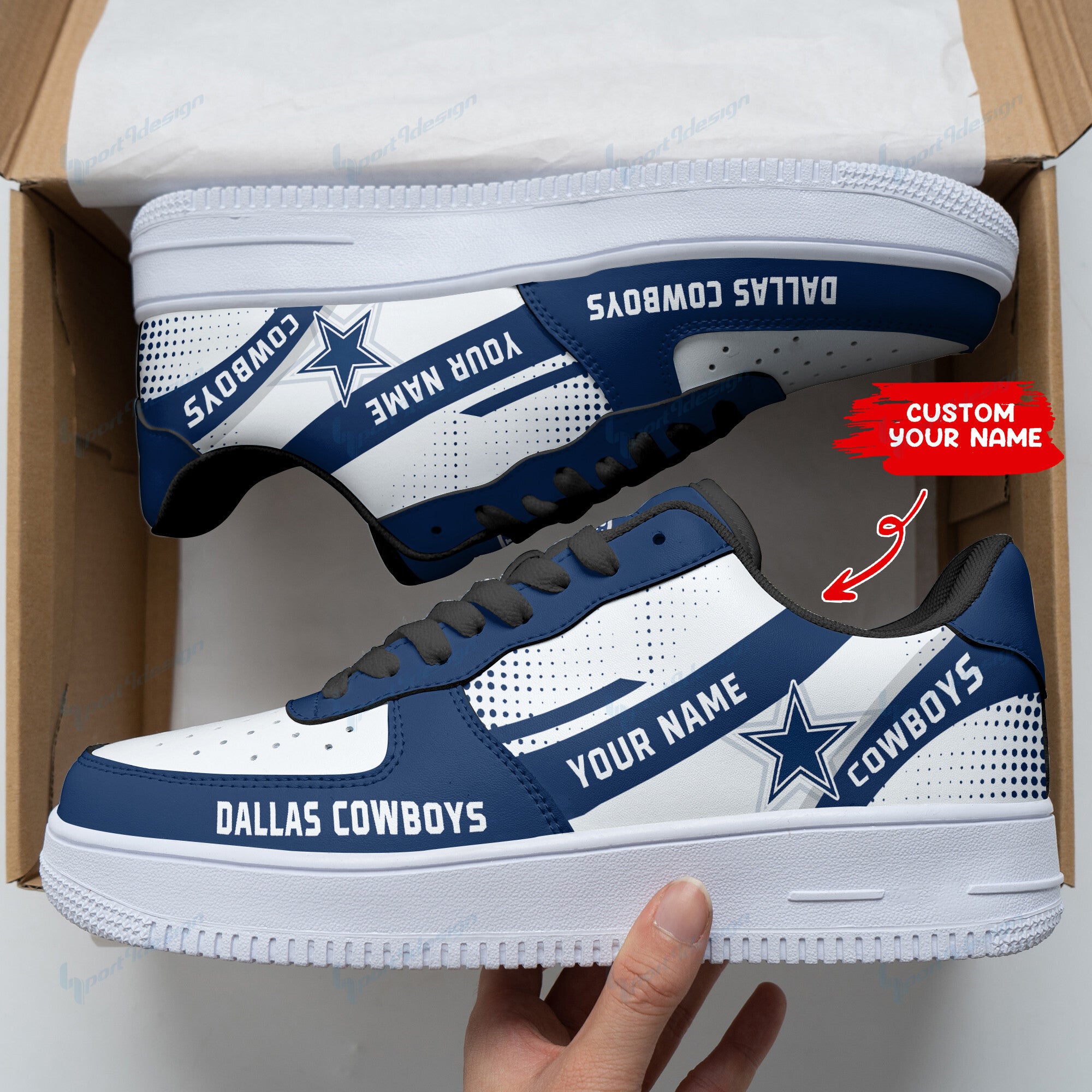 Ideafootwear Dallas Cowboys NFL Air Low-Top Sneakers Shoes For Men And Women