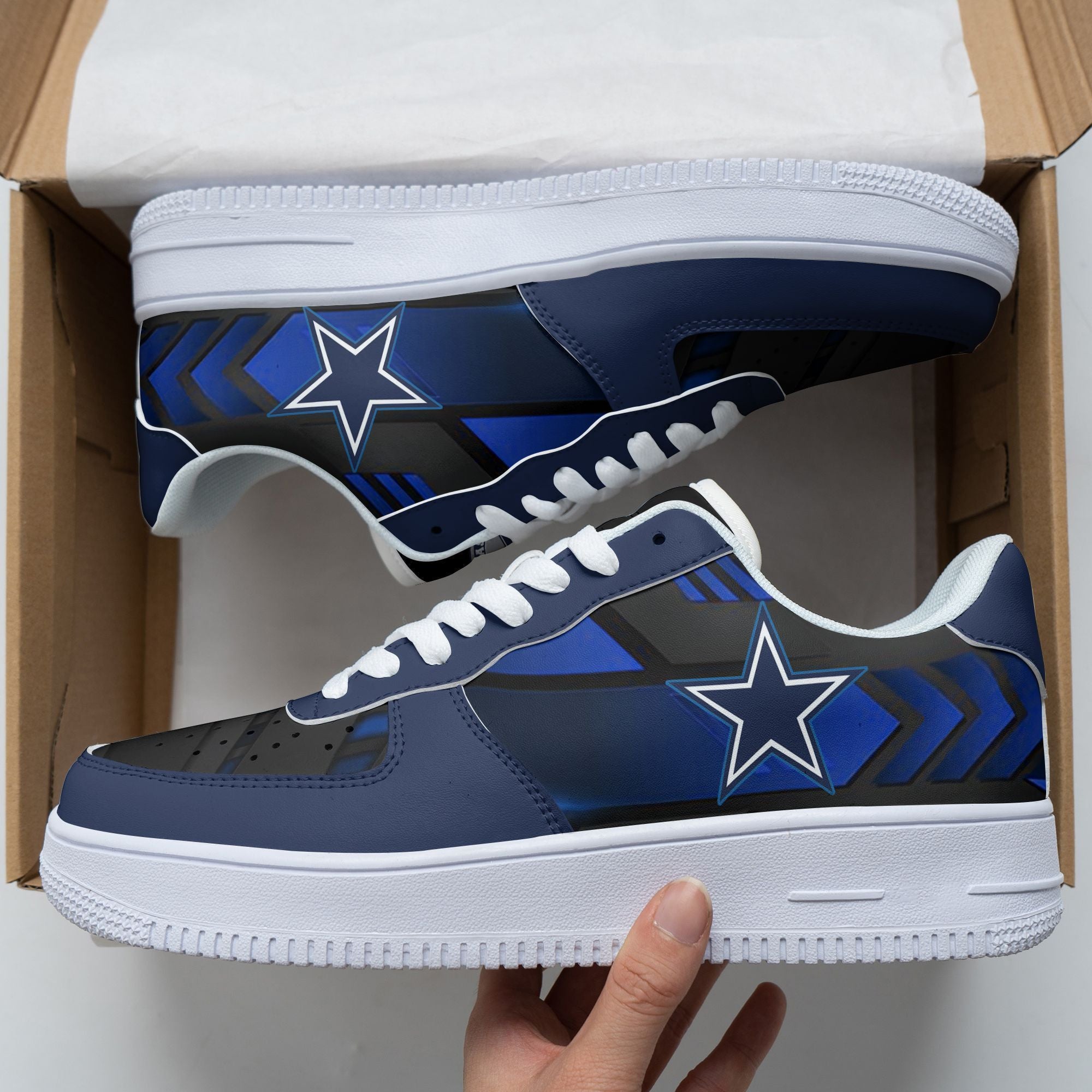 Ideafootwear Dallas Cowboys NFL Air Low-Top Sneakers Shoes For Men And Women