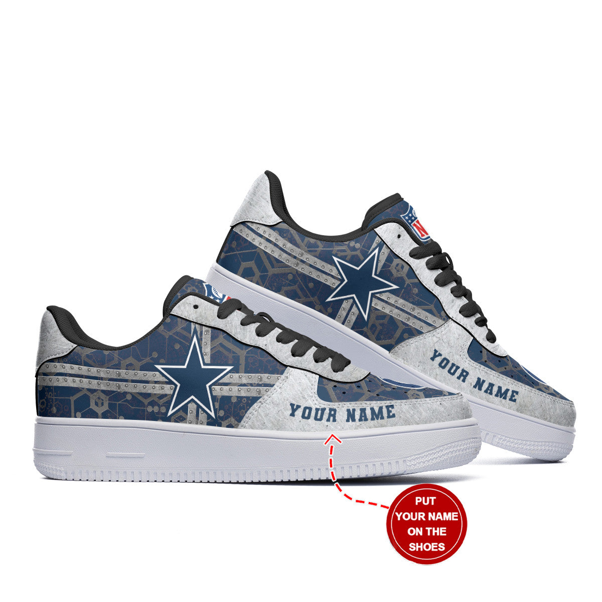 Ideafootwear Dallas Cowboys NFL Air Low-Top Sneakers Shoes For Men And Women