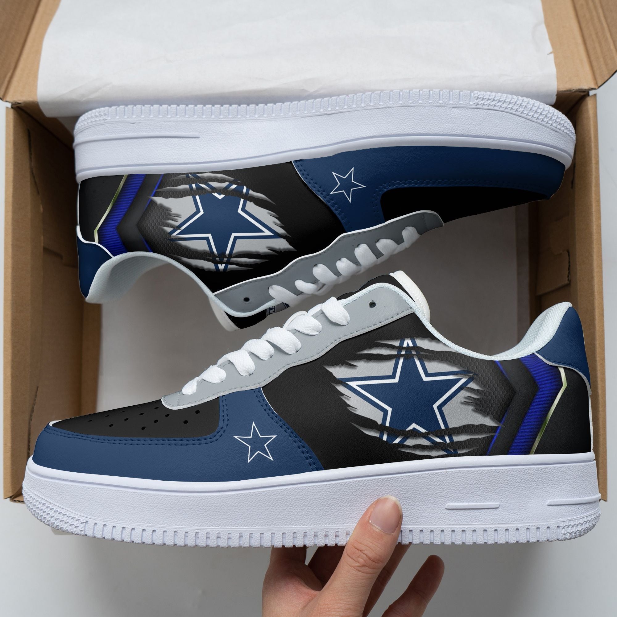 Ideafootwear Dallas Cowboys NFL Air Low-Top Sneakers Shoes For Men And Women