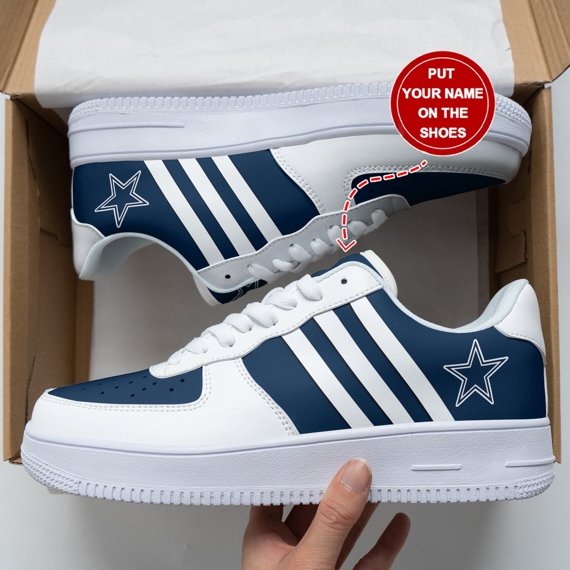 Ideafootwear Dallas Cowboys NFL Air Low-Top Sneakers Shoes For Men And Women