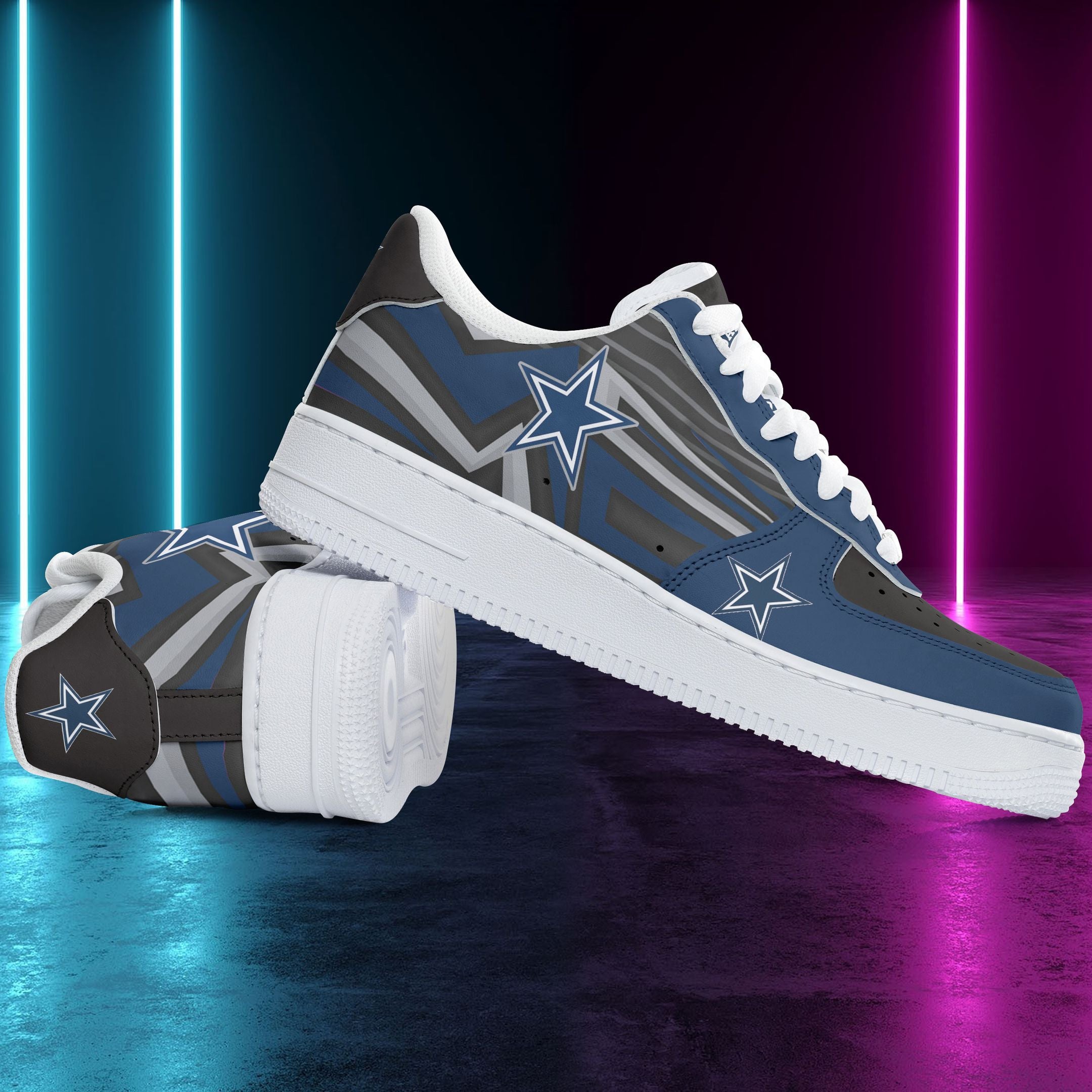 Ideafootwear Dallas Cowboys NFL Air Low-Top Sneakers Shoes For Men And Women