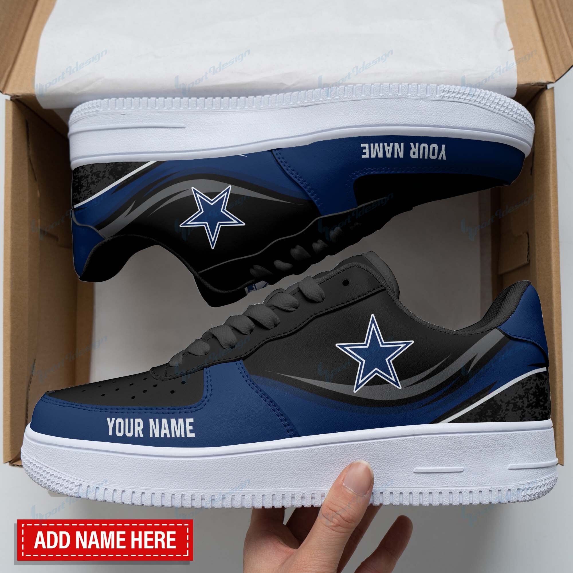 Ideafootwear Dallas Cowboys NFL Air Low-Top Sneakers Shoes For Men And Women