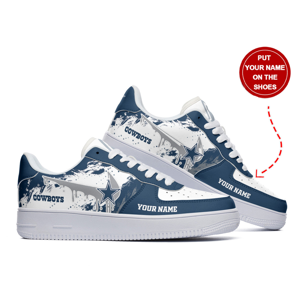 Ideafootwear Dallas Cowboys NFL Air Low-Top Sneakers Shoes For Men And Women