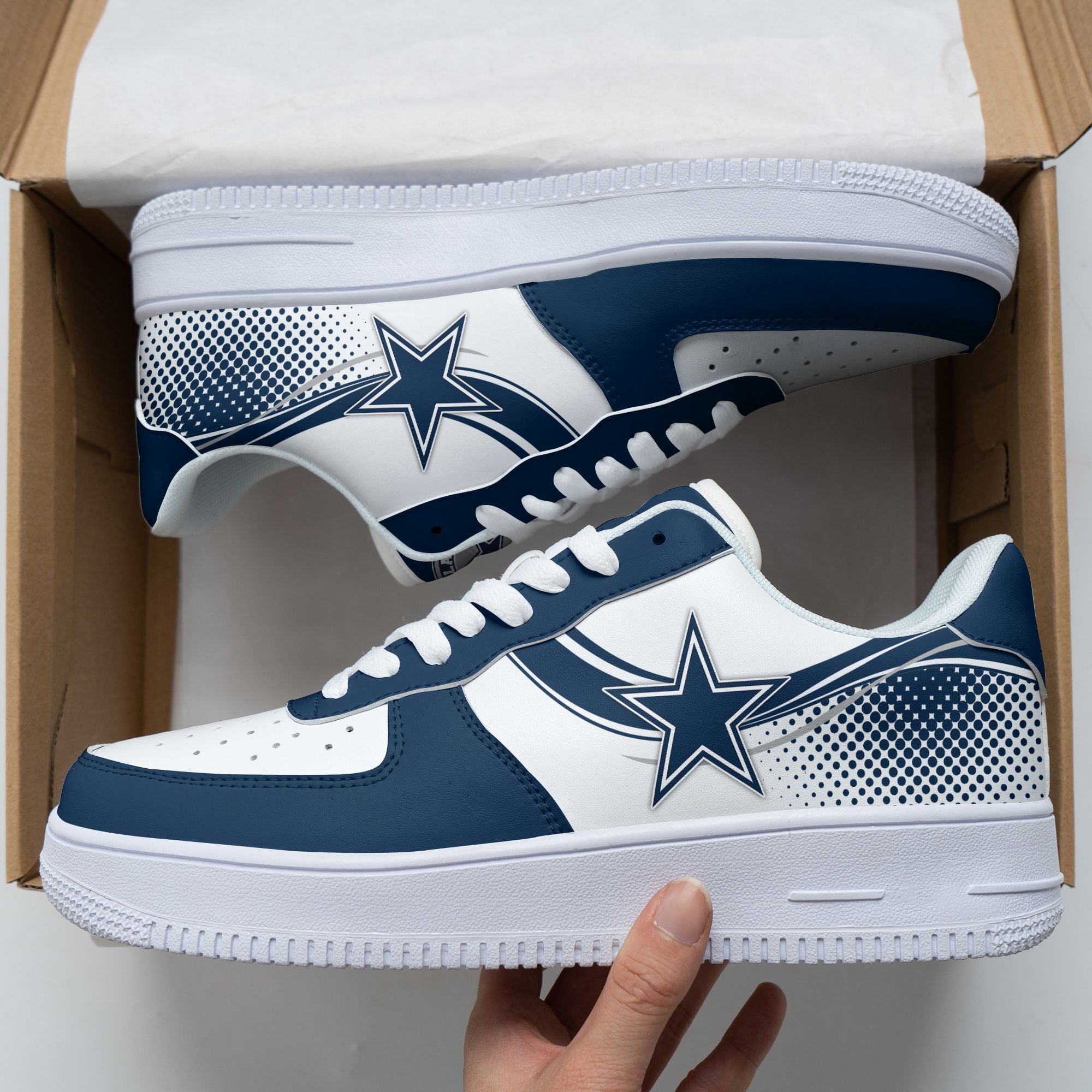 Ideafootwear Dallas Cowboys NFL Air Low-Top Sneakers Shoes For Men And Women