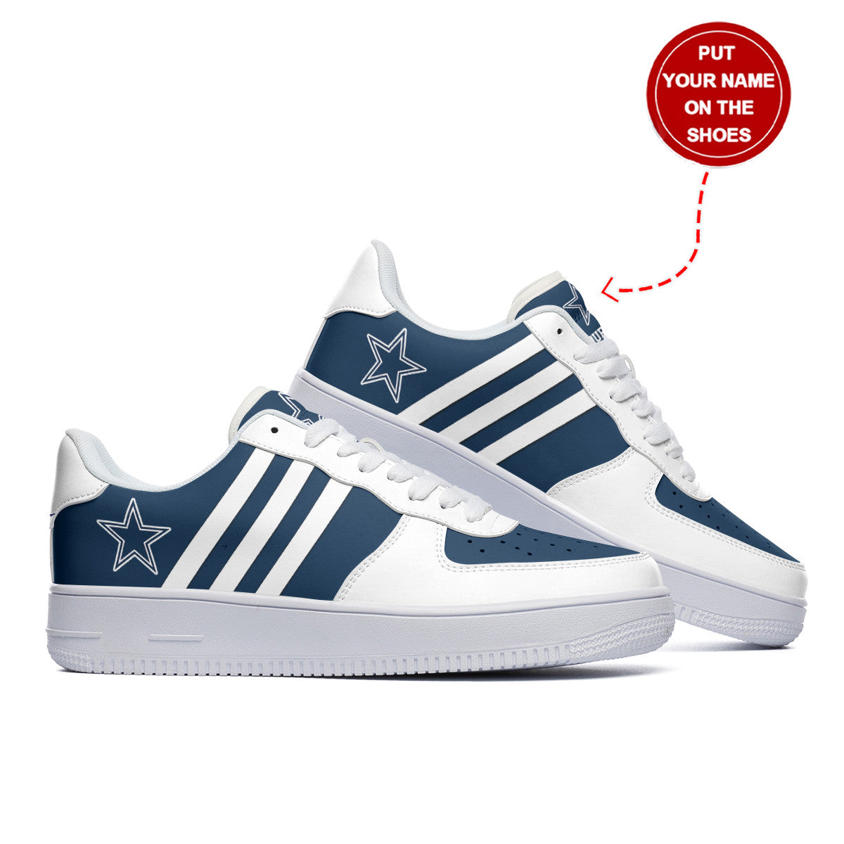 Ideafootwear Dallas Cowboys NFL Air Low-Top Sneakers Shoes For Men And Women