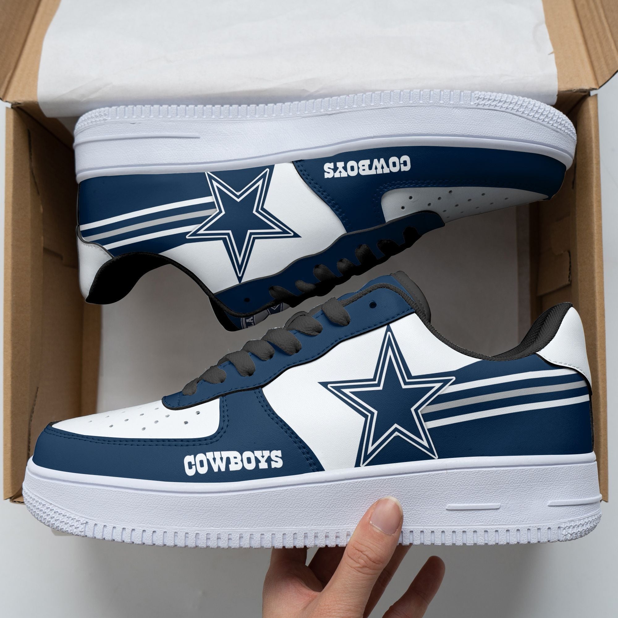 Ideafootwear Dallas Cowboys NFL Air Low-Top Sneakers Shoes For Men And Women