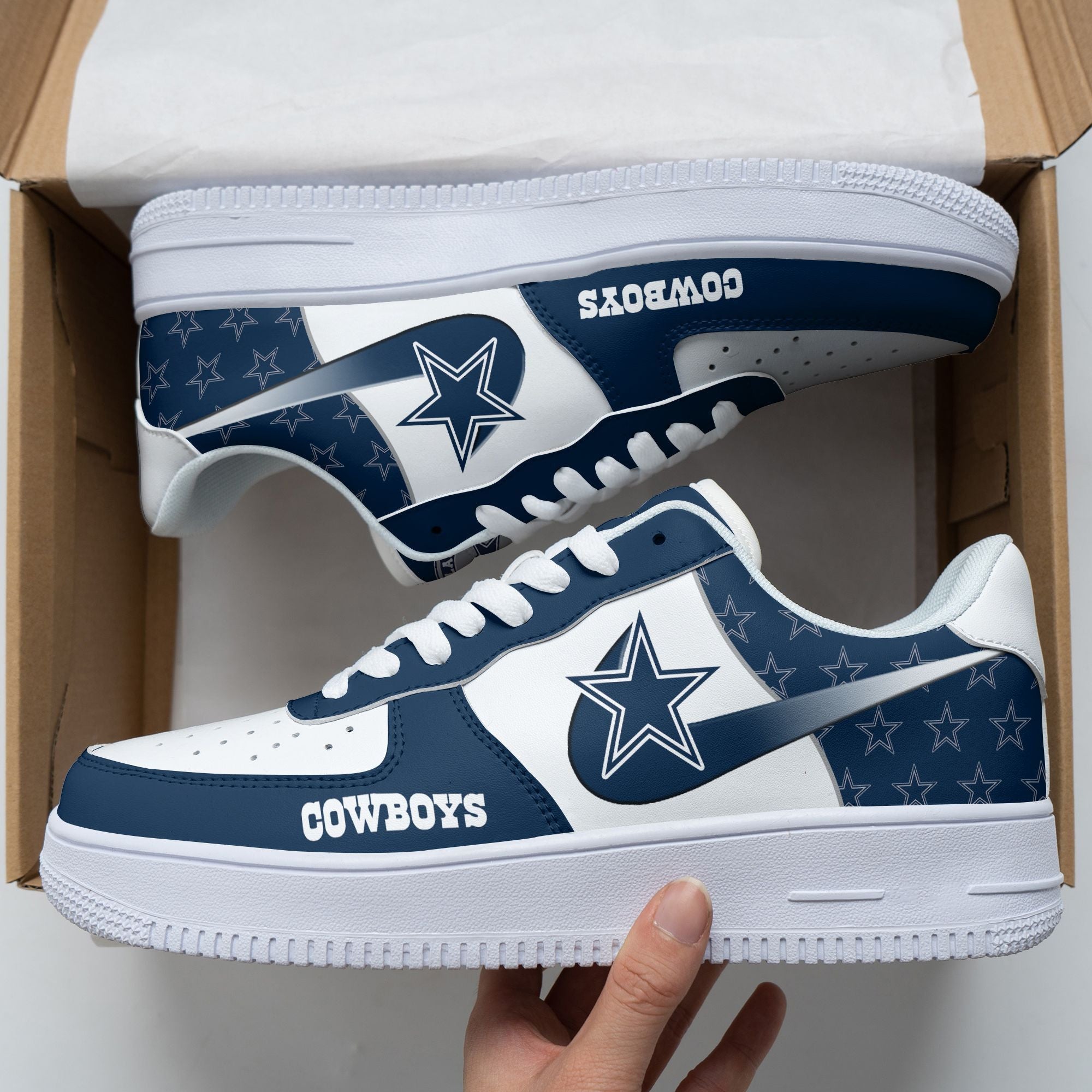 Ideafootwear Dallas Cowboys NFL Air Low-Top Sneakers Shoes For Men And Women