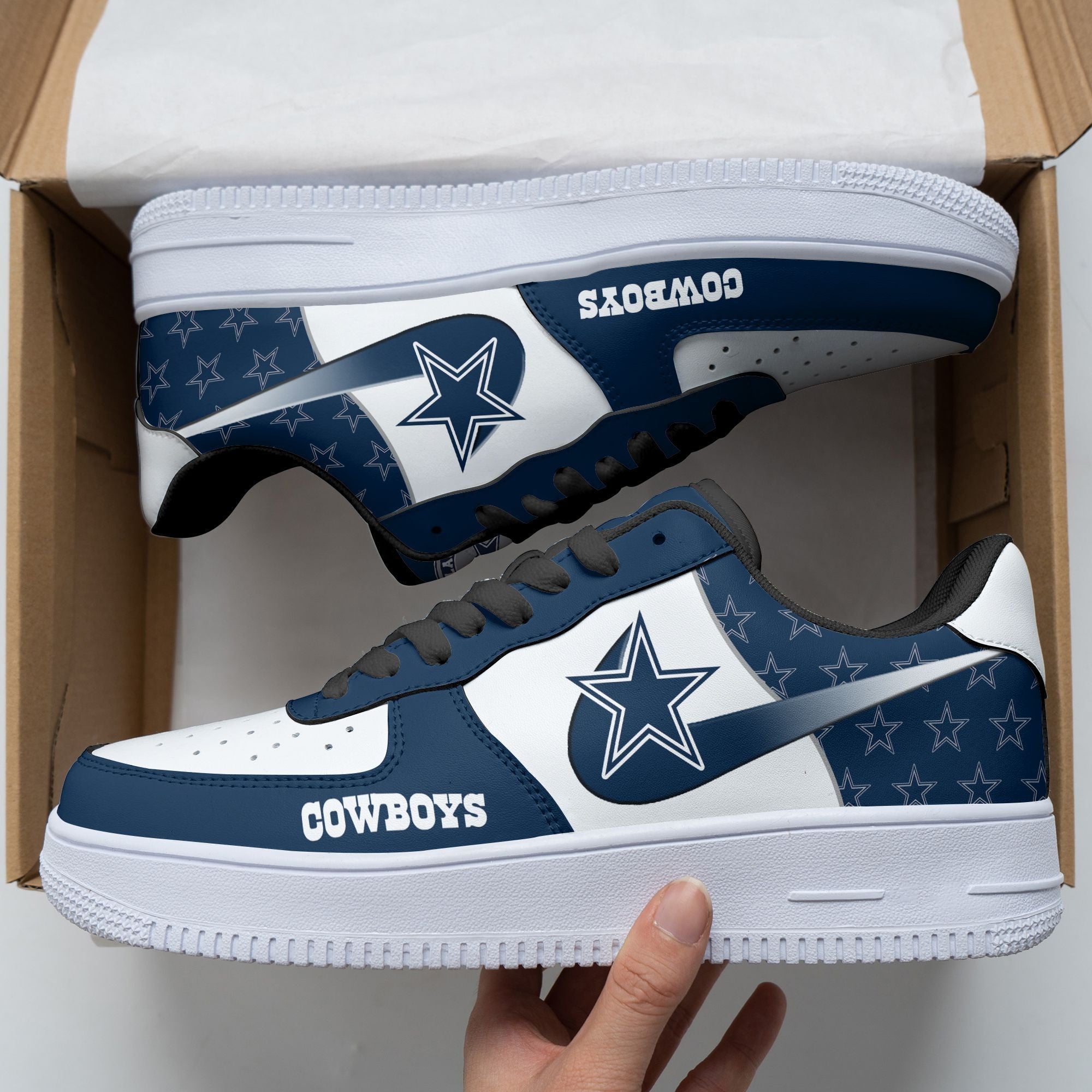 Ideafootwear Dallas Cowboys NFL Air Low-Top Sneakers Shoes For Men And Women