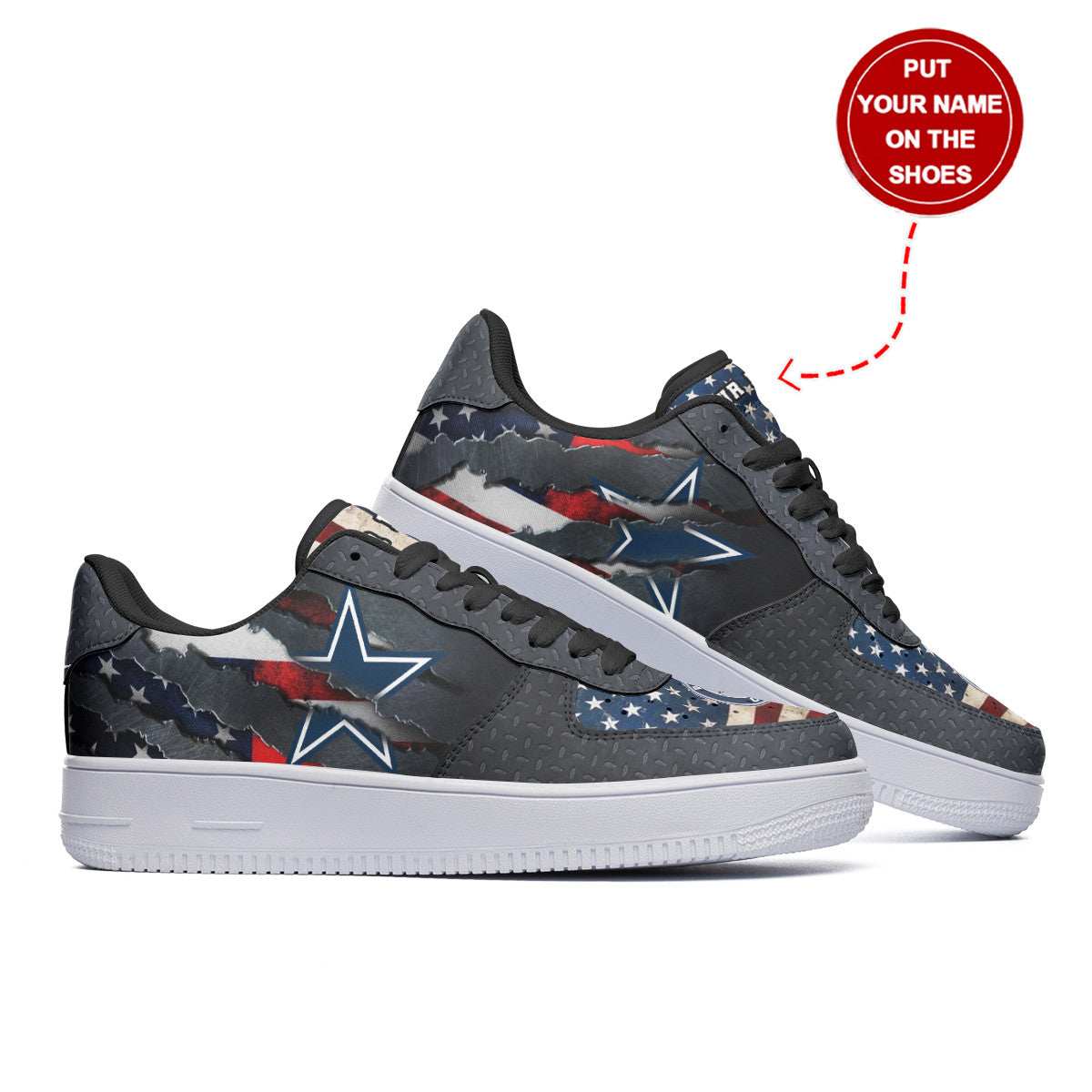 Ideafootwear Dallas Cowboys NFL Air Low-Top Sneakers Shoes For Men And Women