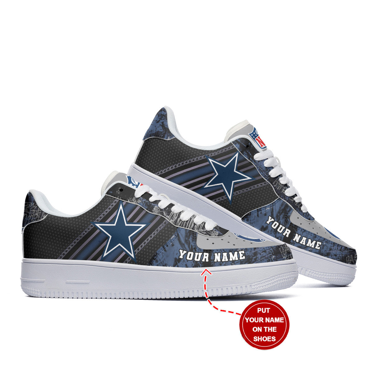 Ideafootwear Dallas Cowboys NFL Air Low-Top Sneakers Shoes For Men And Women