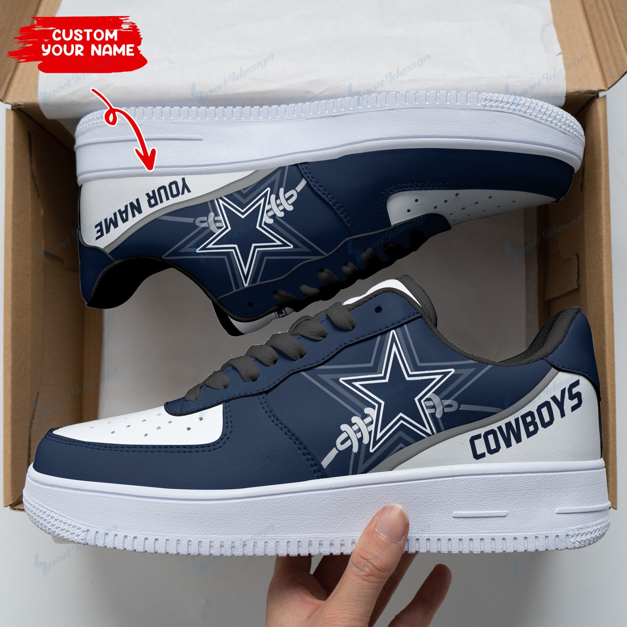 Ideafootwear Dallas Cowboys NFL Air Low-Top Sneakers Shoes For Men And Women