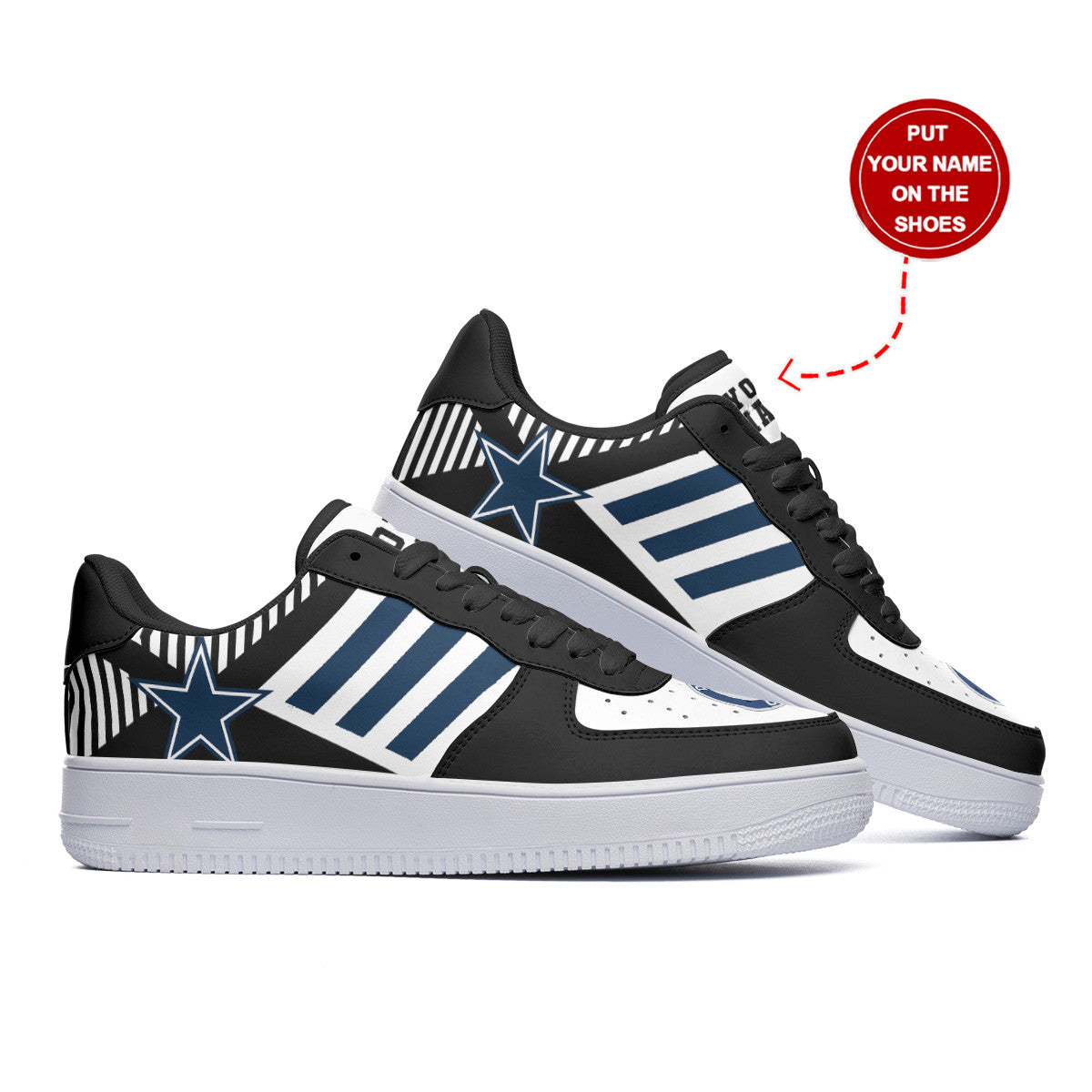 Ideafootwear Dallas Cowboys NFL Air Low-Top Sneakers Shoes For Men And Women