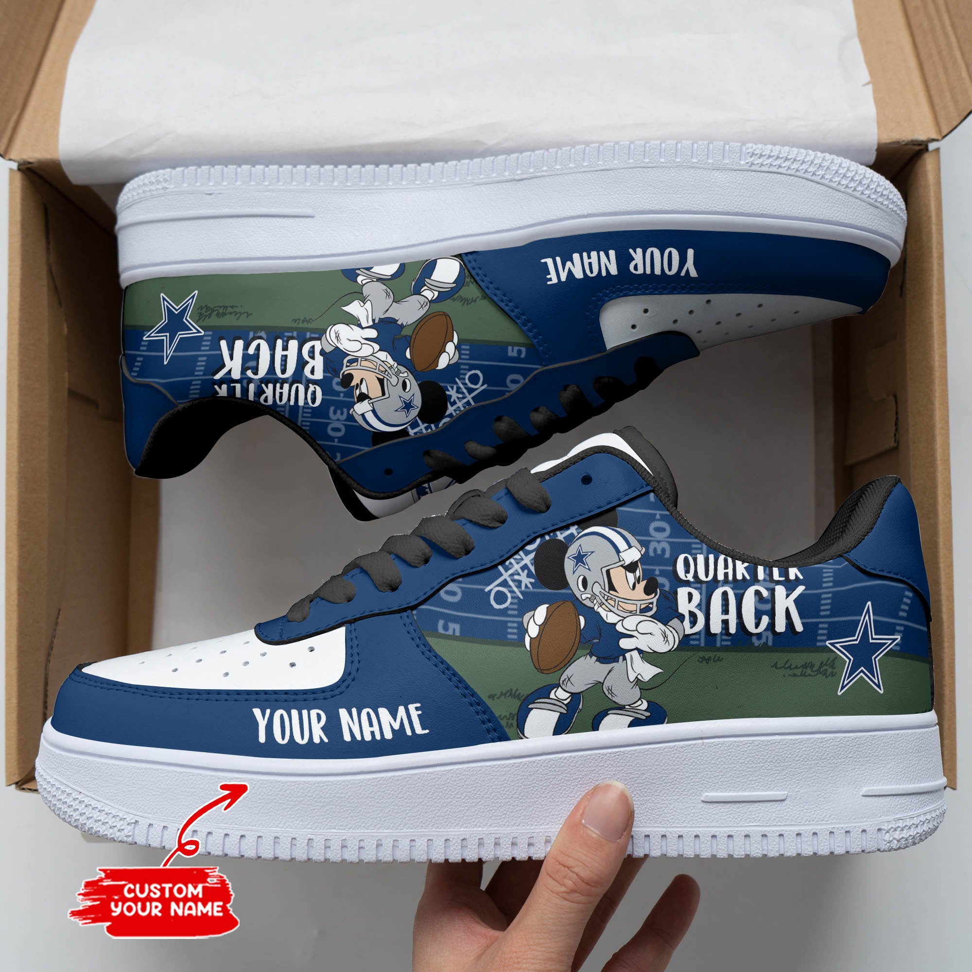 Ideafootwear Dallas Cowboys NFL Air Low-Top Sneakers Shoes For Men And Women