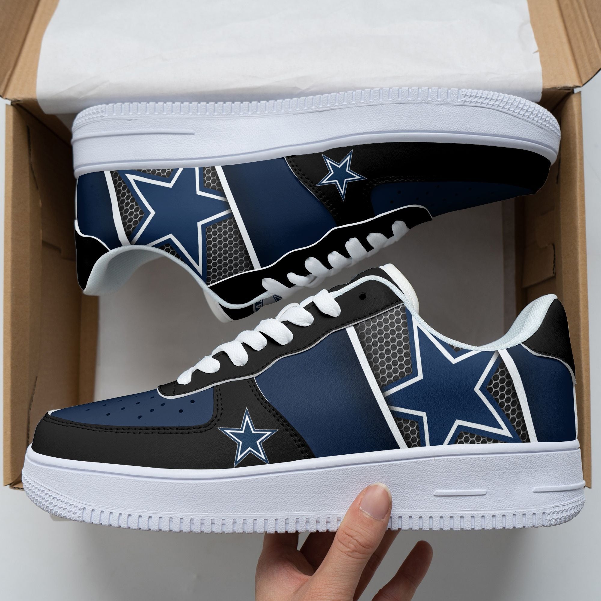 Ideafootwear Dallas Cowboys NFL Air Low-Top Sneakers Shoes For Men And Women