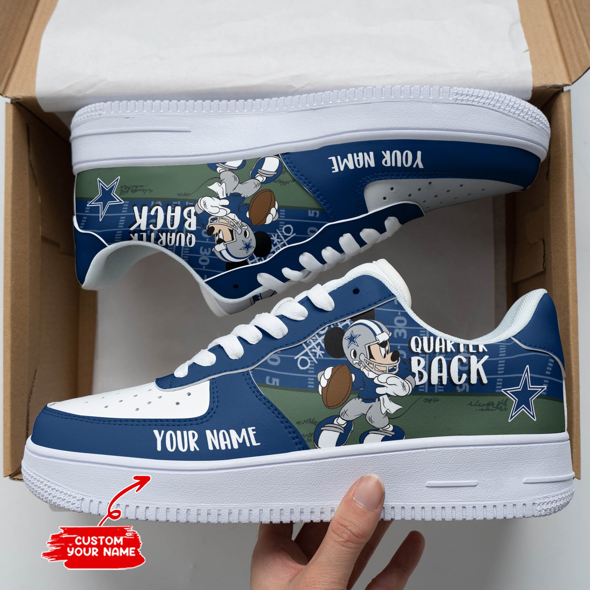 Ideafootwear Dallas Cowboys NFL Air Low-Top Sneakers Shoes For Men And Women