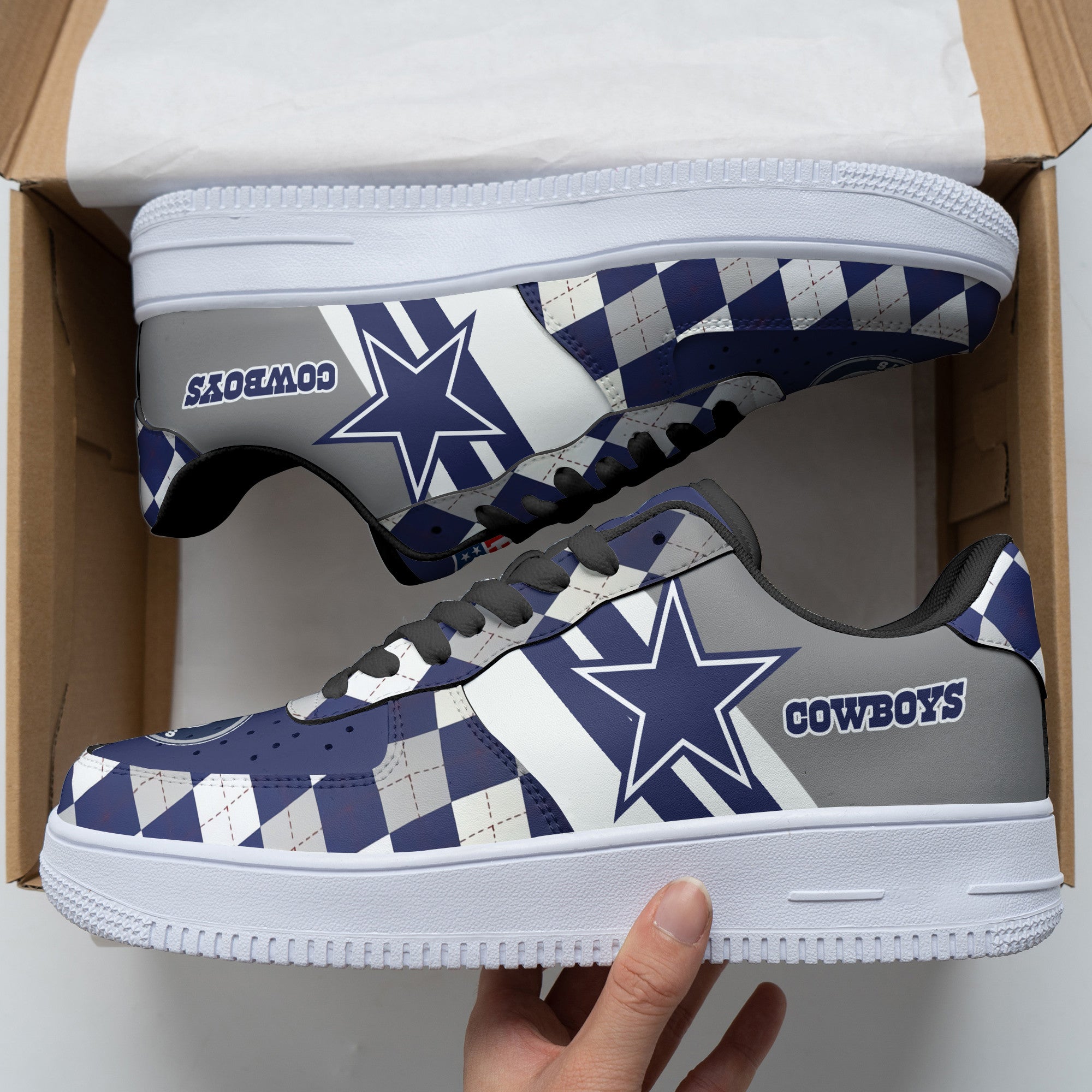 Ideafootwear Dallas Cowboys NFL Air Low-Top Sneakers Shoes For Men And Women