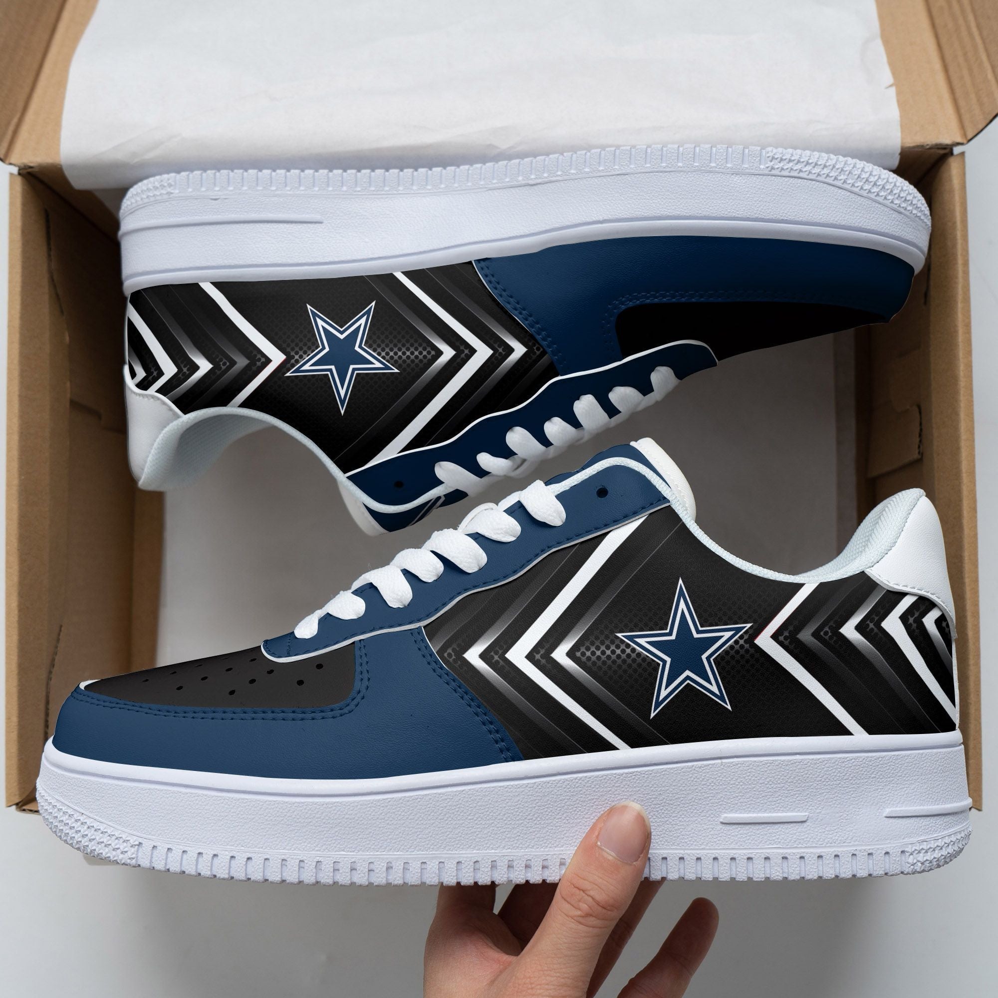 Ideafootwear Dallas Cowboys NFL Air Low-Top Sneakers Shoes For Men And Women