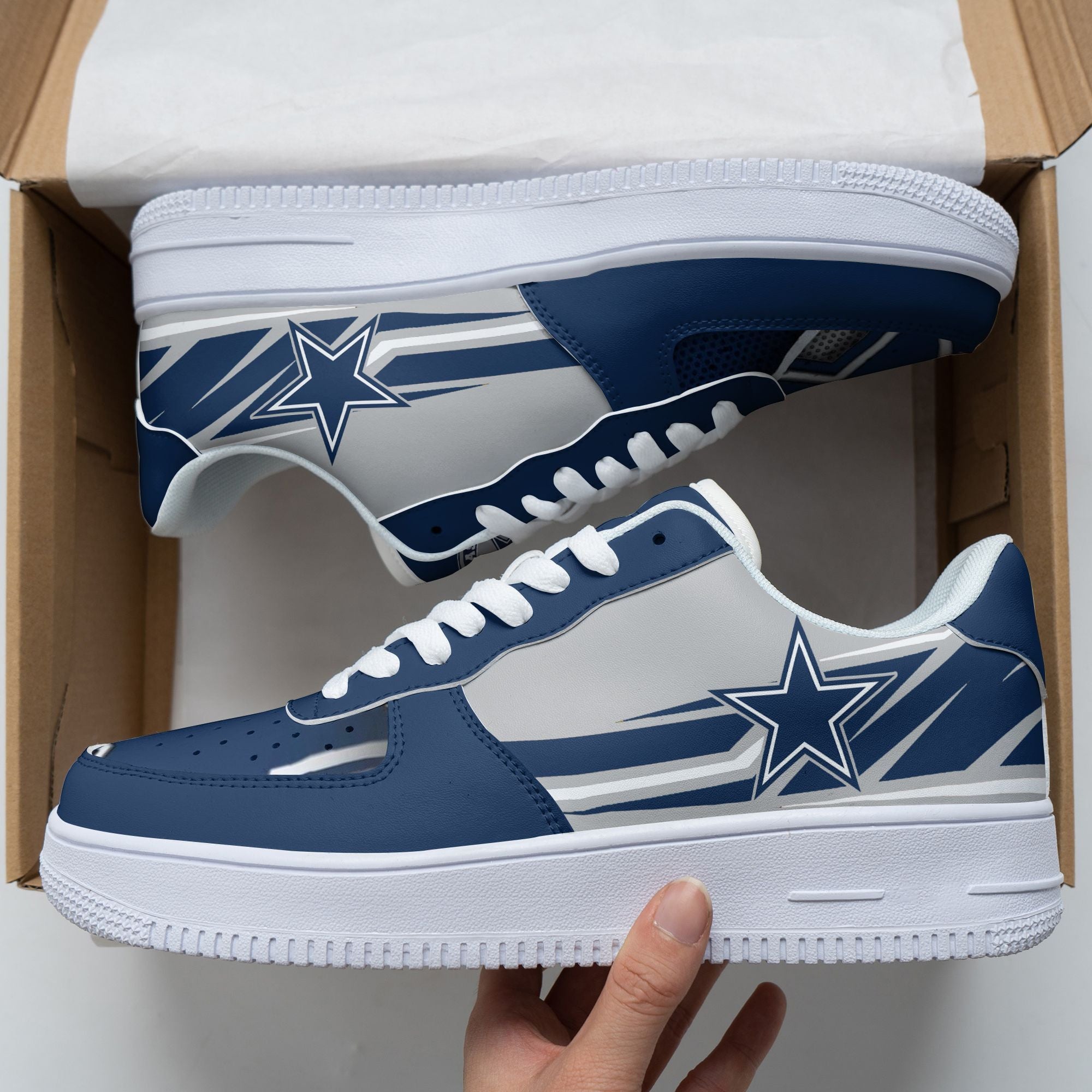 Ideafootwear Dallas Cowboys NFL Air Low-Top Sneakers Shoes For Men And Women