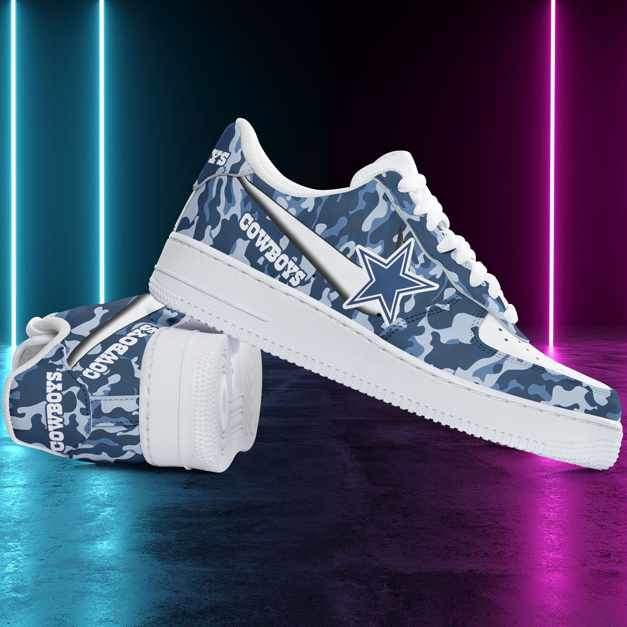 Ideafootwear Dallas Cowboys NFL Air Low-Top Sneakers Shoes For Men And Women