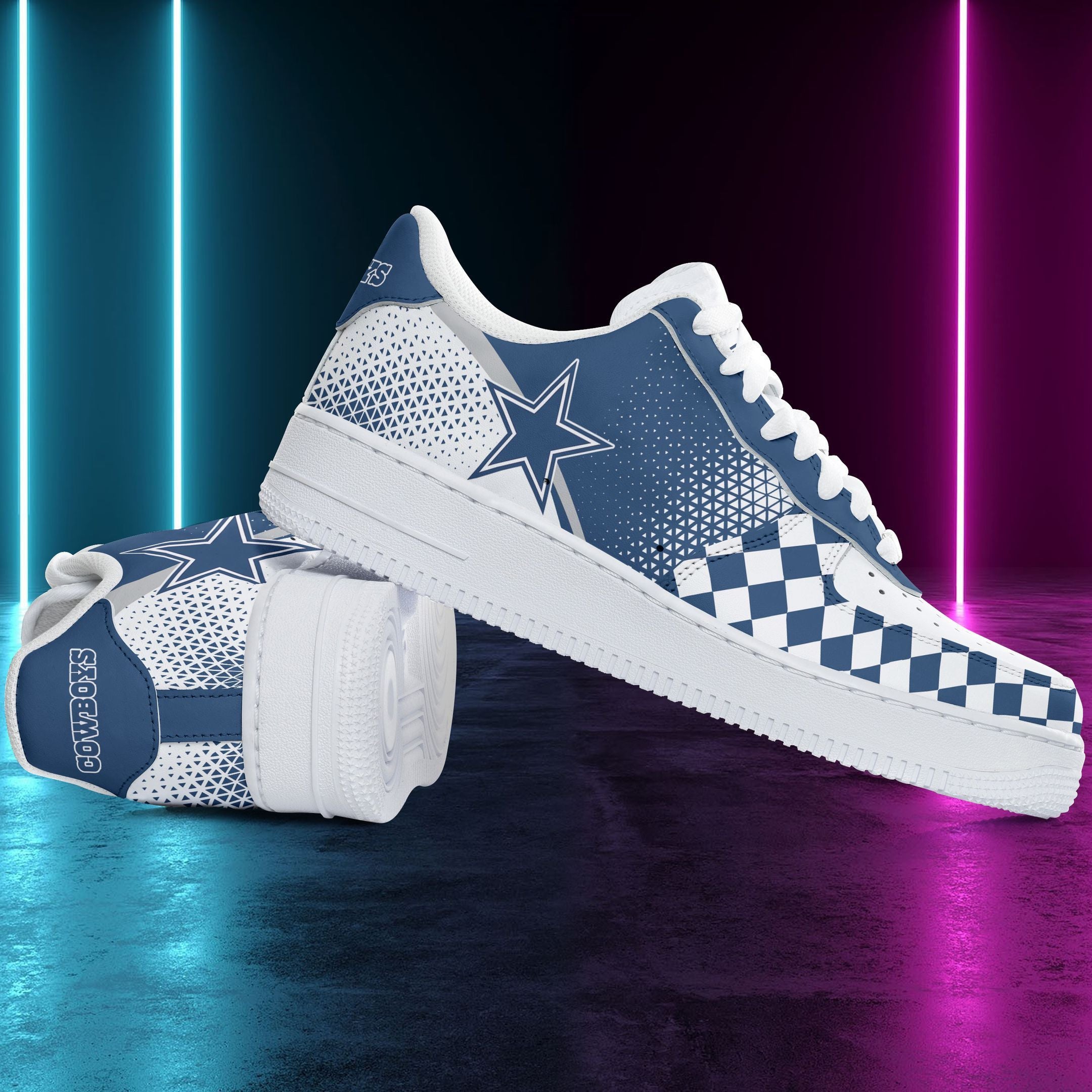 Ideafootwear Dallas Cowboys NFL Air Low-Top Sneakers Shoes For Men And Women