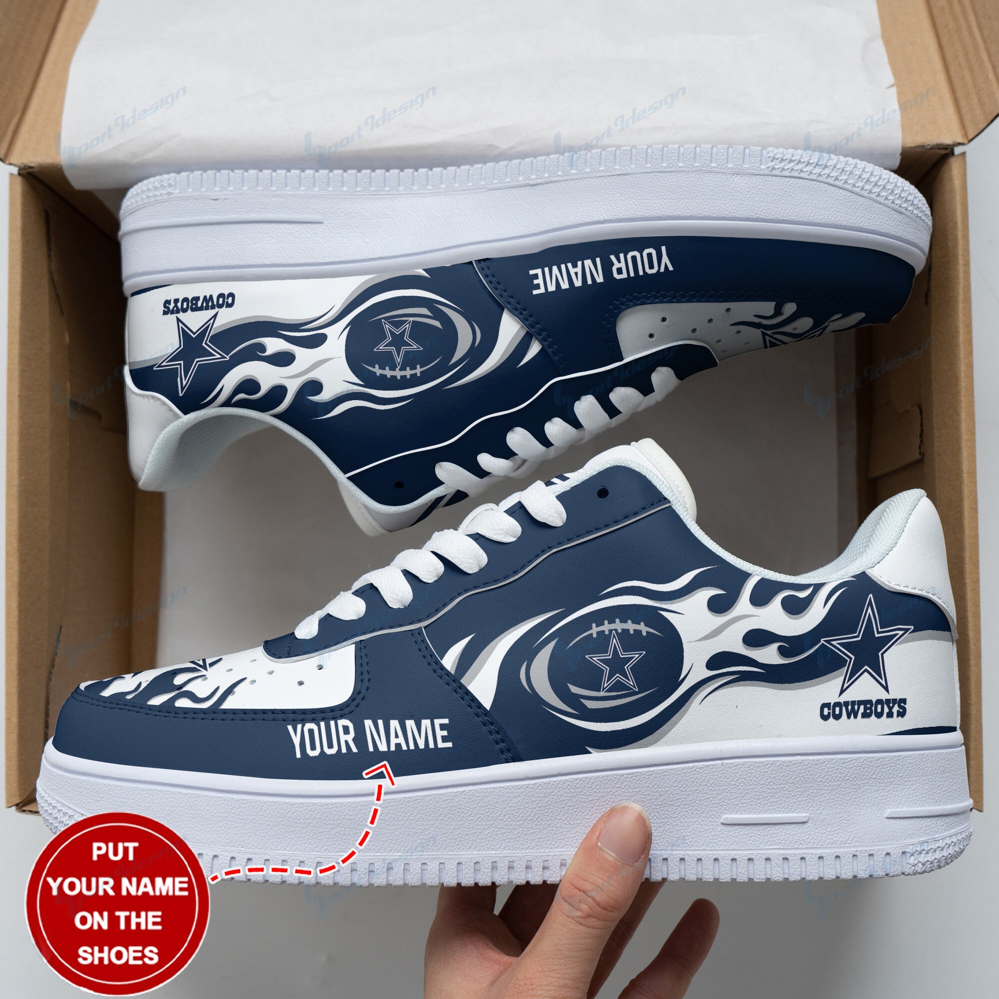 Ideafootwear Dallas Cowboys NFL Air Low-Top Sneakers Shoes For Men And Women