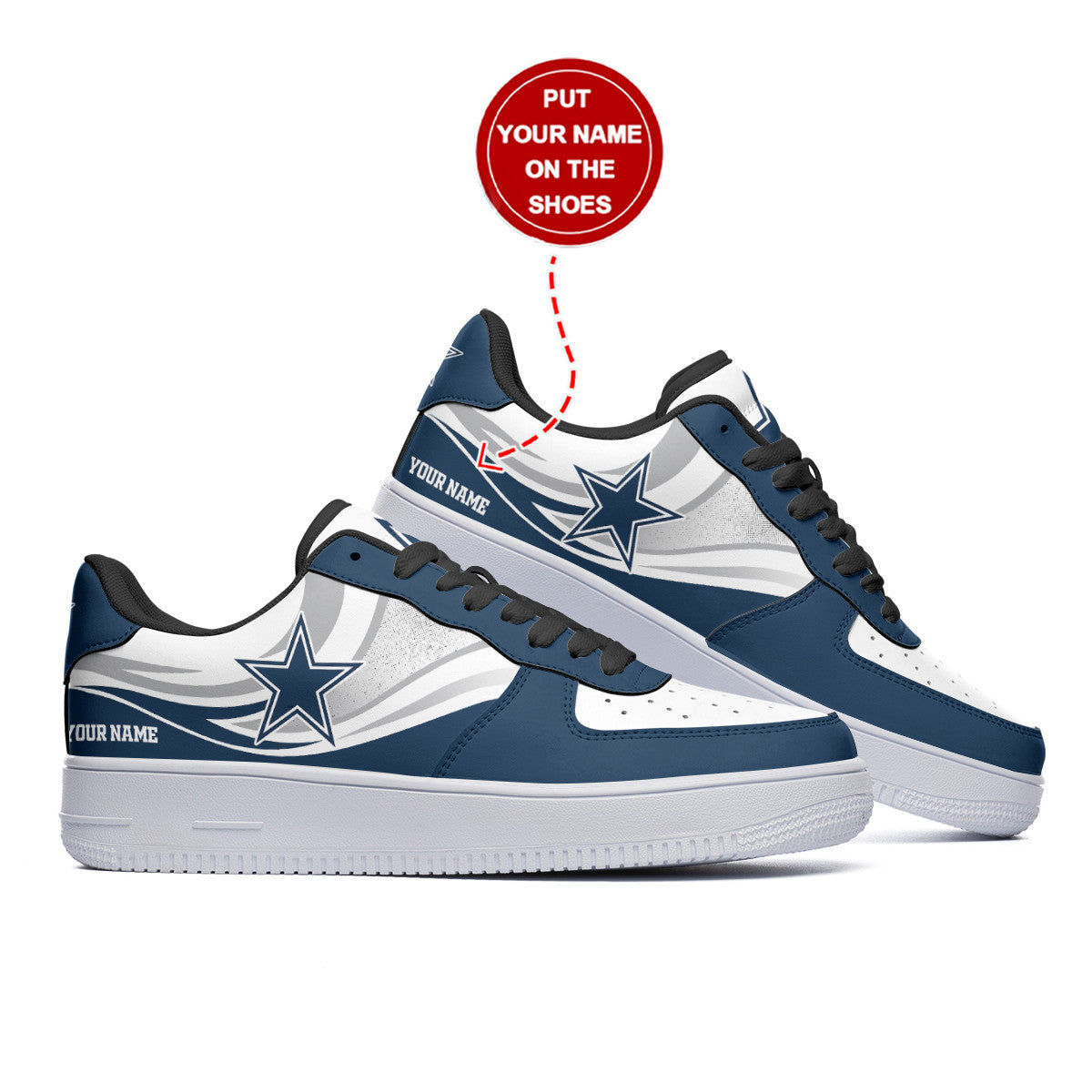 Ideafootwear Dallas Cowboys NFL Air Low-Top Sneakers Shoes For Men And Women