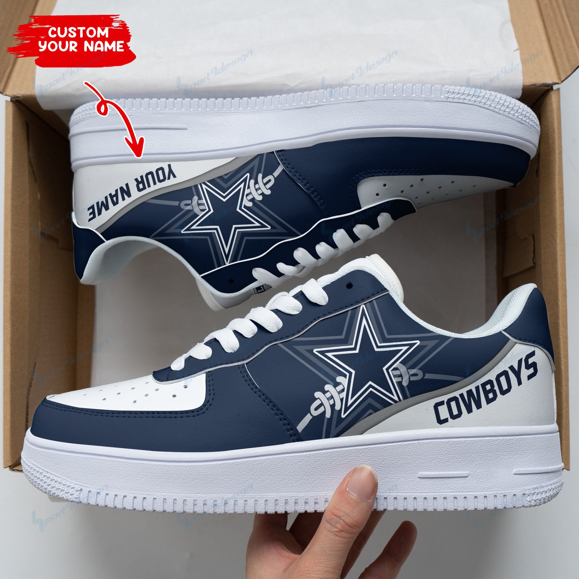 Ideafootwear Dallas Cowboys NFL Air Low-Top Sneakers Shoes For Men And Women