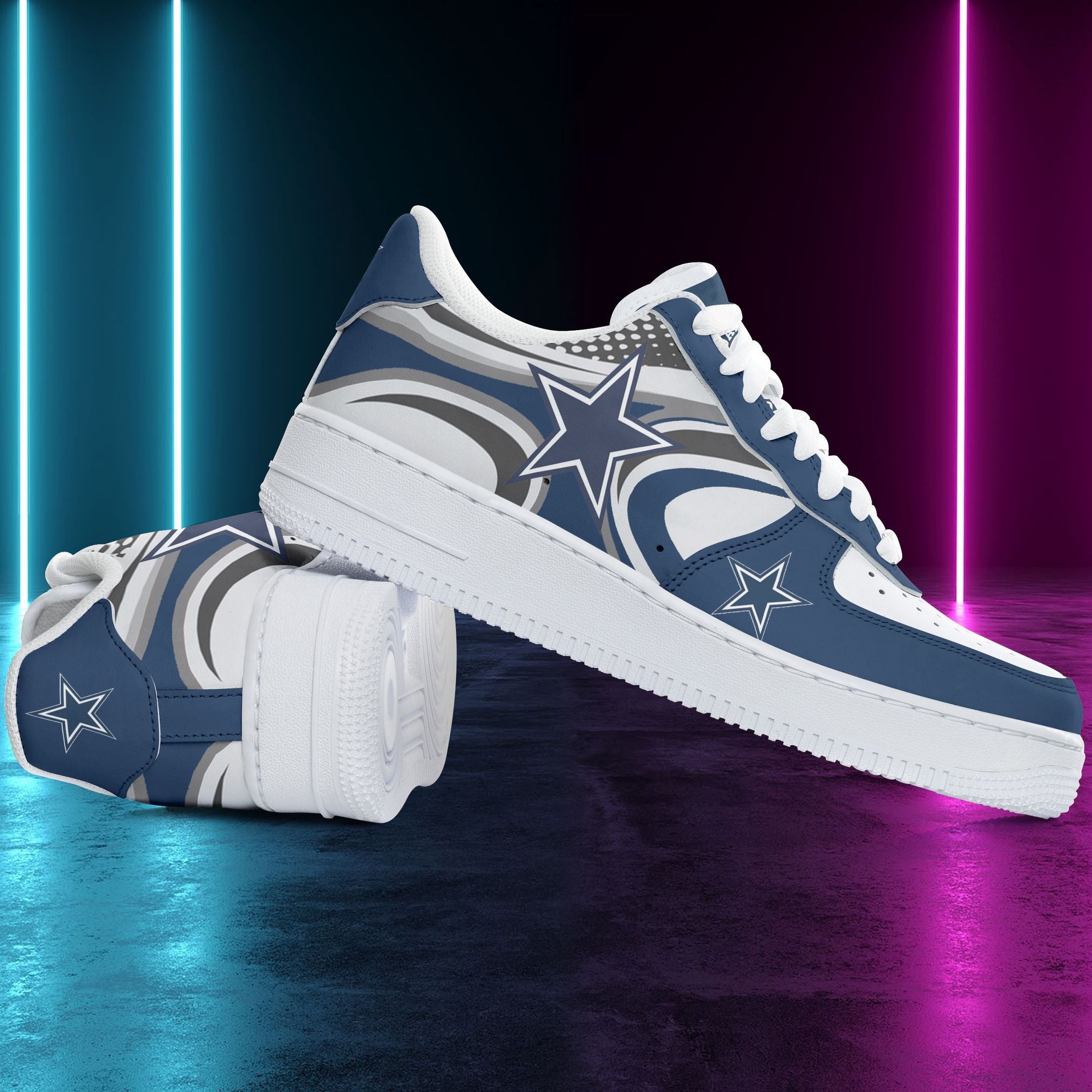 Ideafootwear Dallas Cowboys NFL Air Low-Top Sneakers Shoes For Men And Women